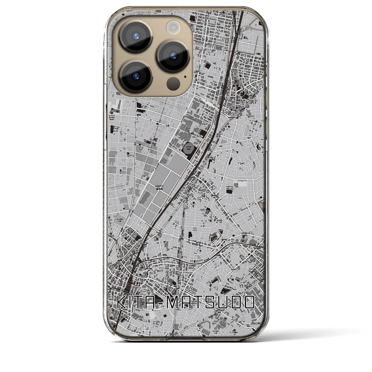 【北松戸(千葉県)】地図柄iPhoneケース(クリアタイプ)