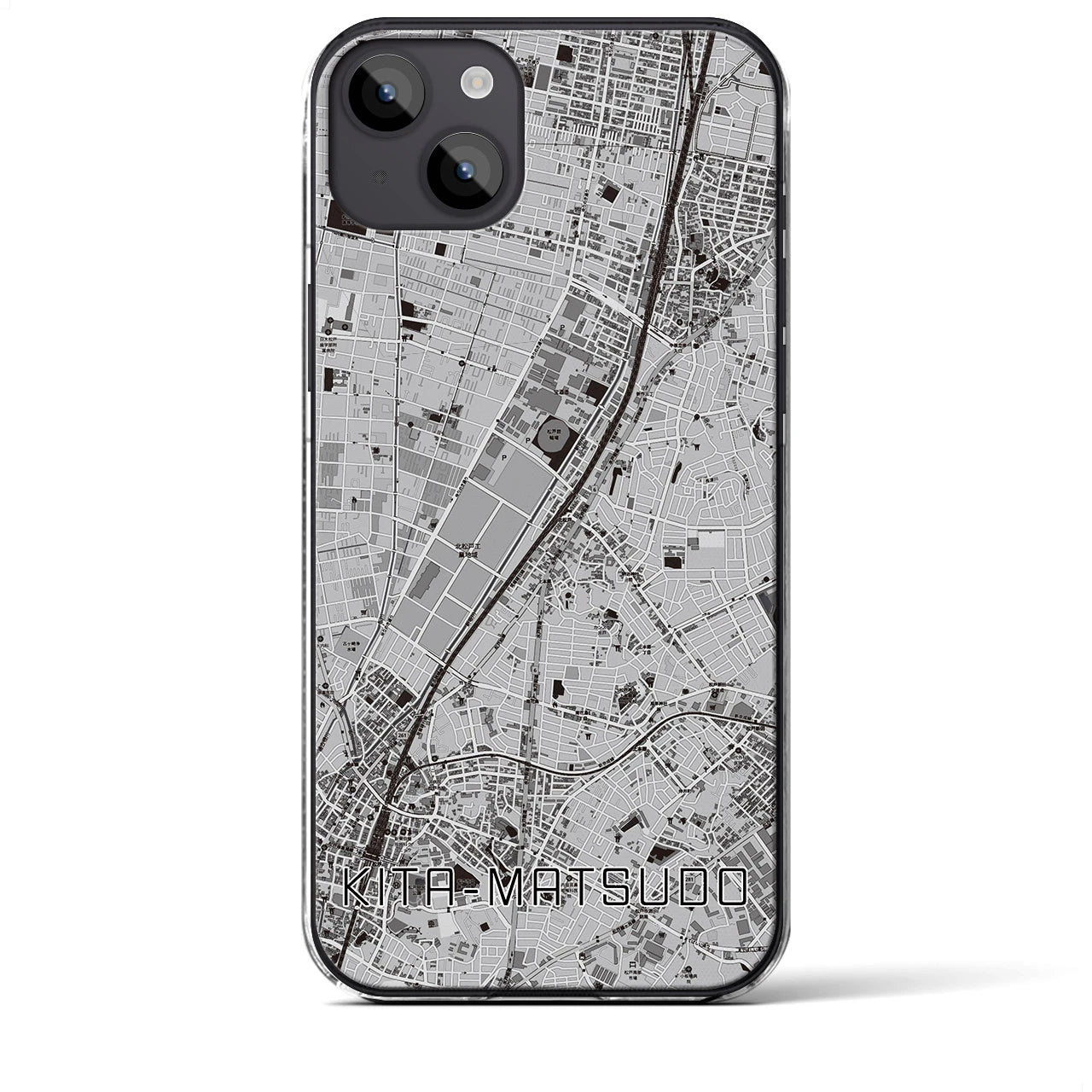 【北松戸(千葉県)】地図柄iPhoneケース(クリアタイプ)