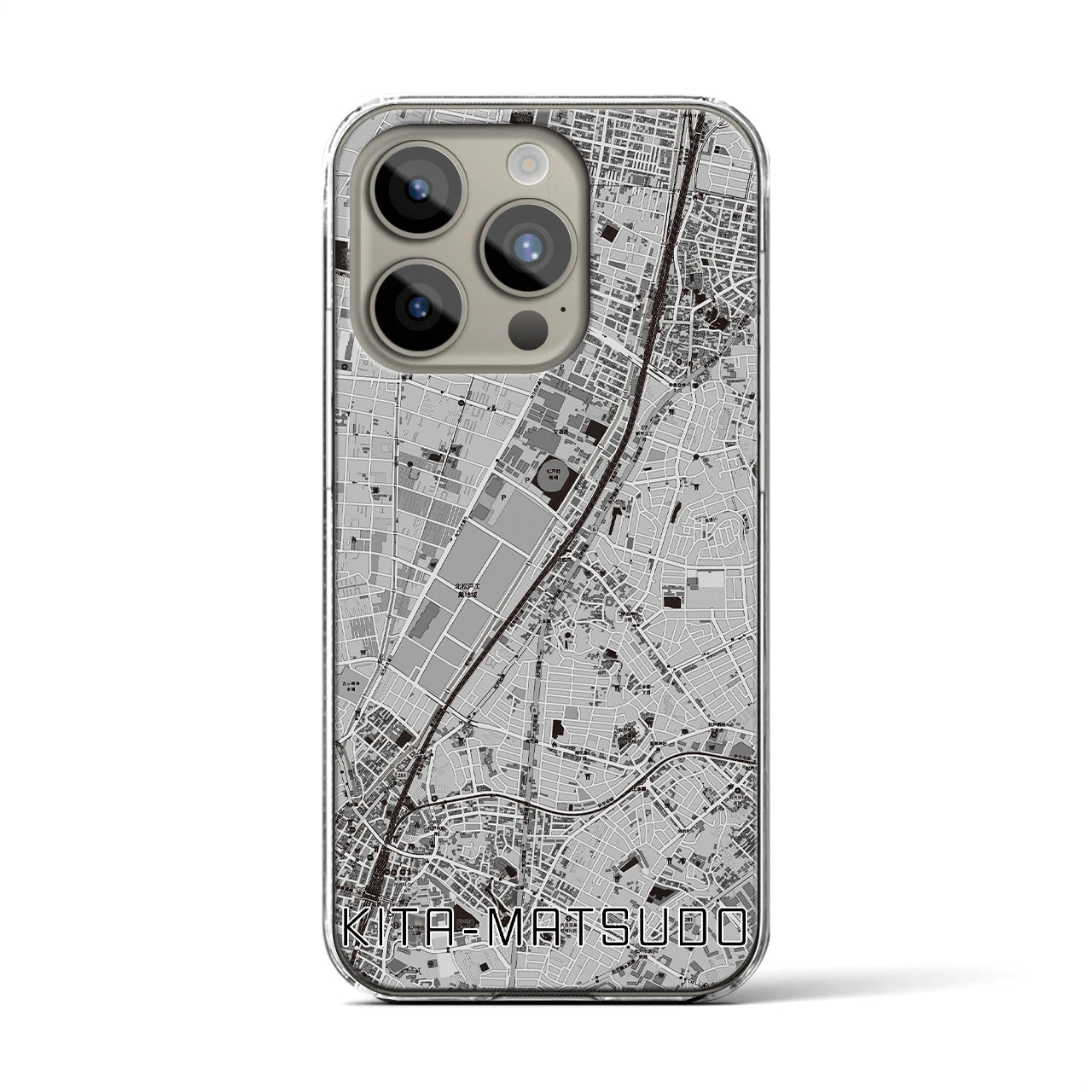 【北松戸(千葉県)】地図柄iPhoneケース(クリアタイプ)