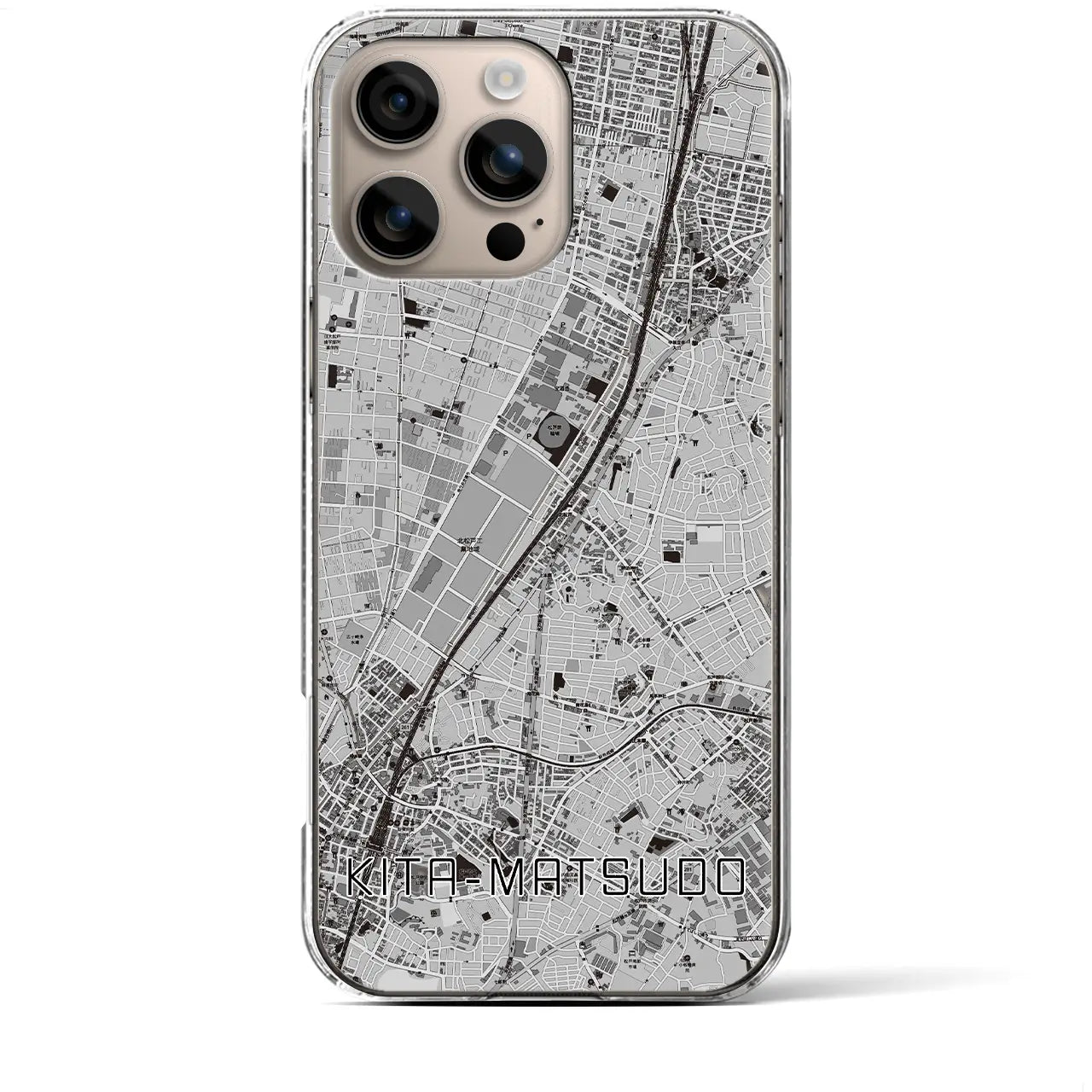 【北松戸(千葉県)】地図柄iPhoneケース(クリアタイプ)