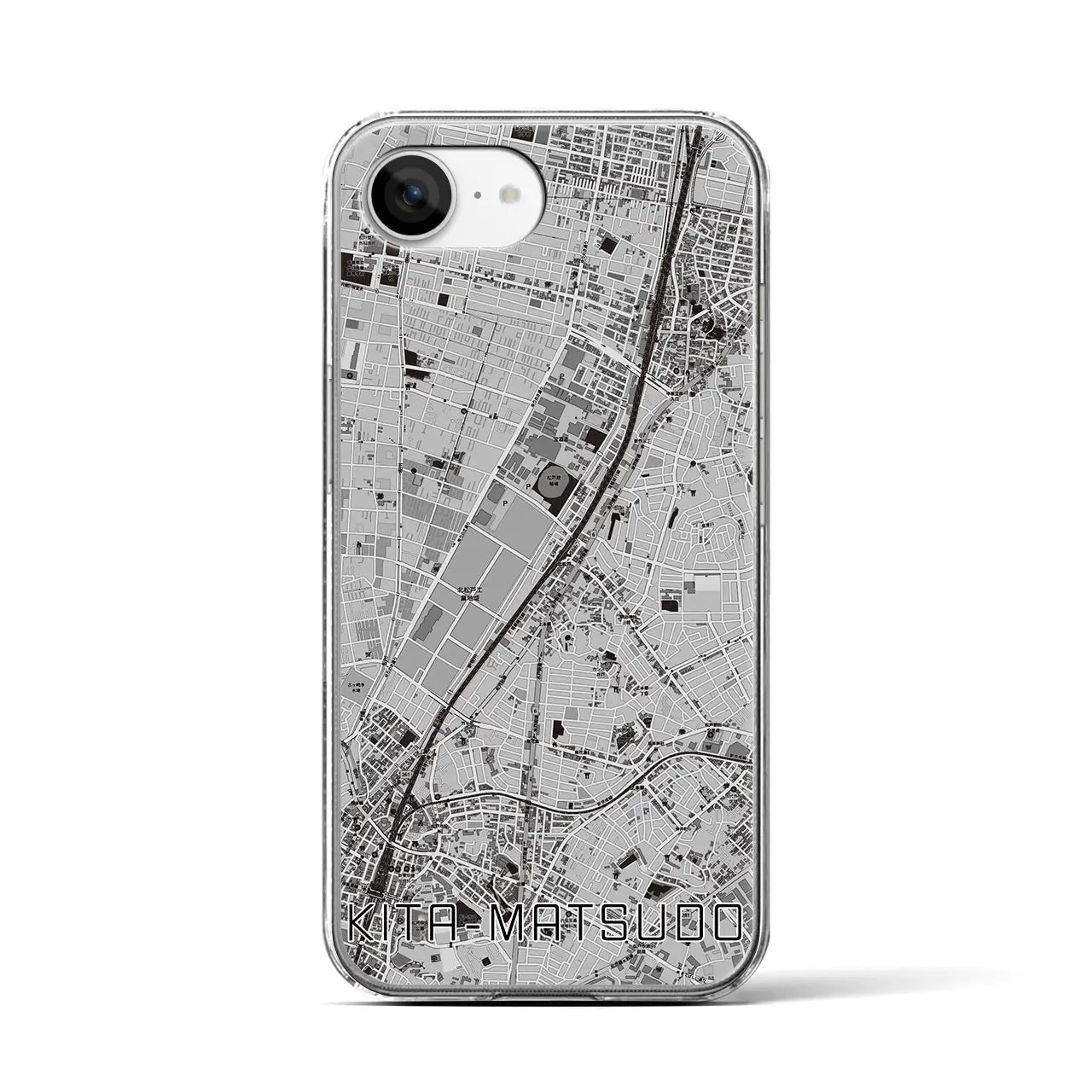 【北松戸(千葉県)】地図柄iPhoneケース(クリアタイプ)