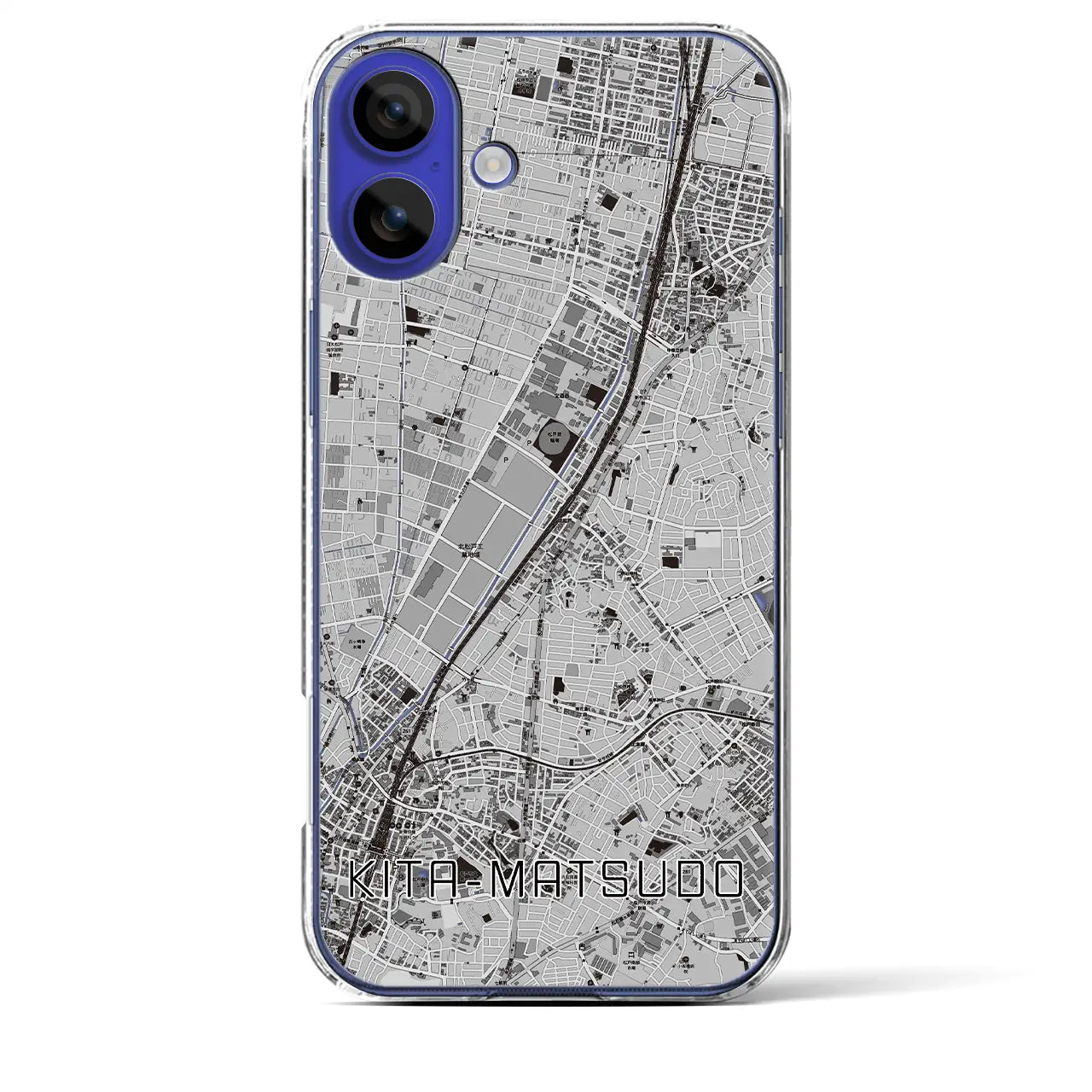 【北松戸(千葉県)】地図柄iPhoneケース(クリアタイプ)