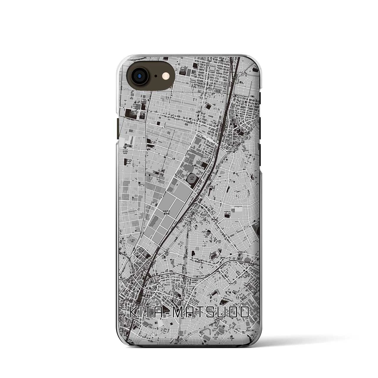 【北松戸(千葉県)】地図柄iPhoneケース(クリアタイプ)