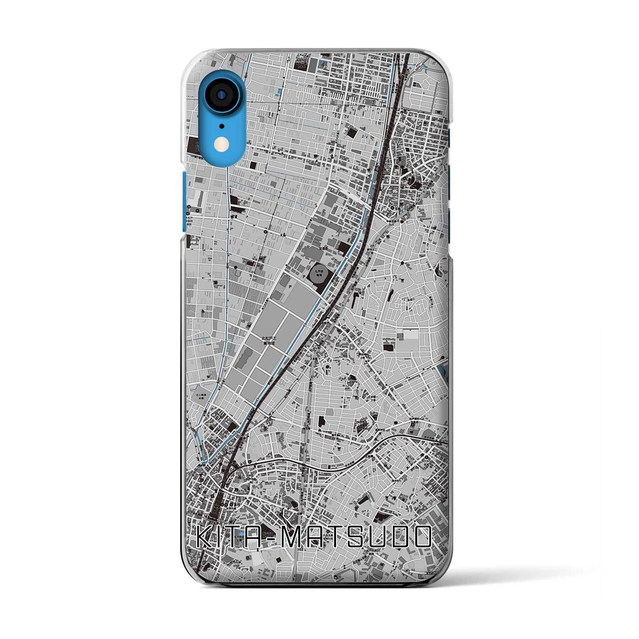 【北松戸(千葉県)】地図柄iPhoneケース(クリアタイプ)