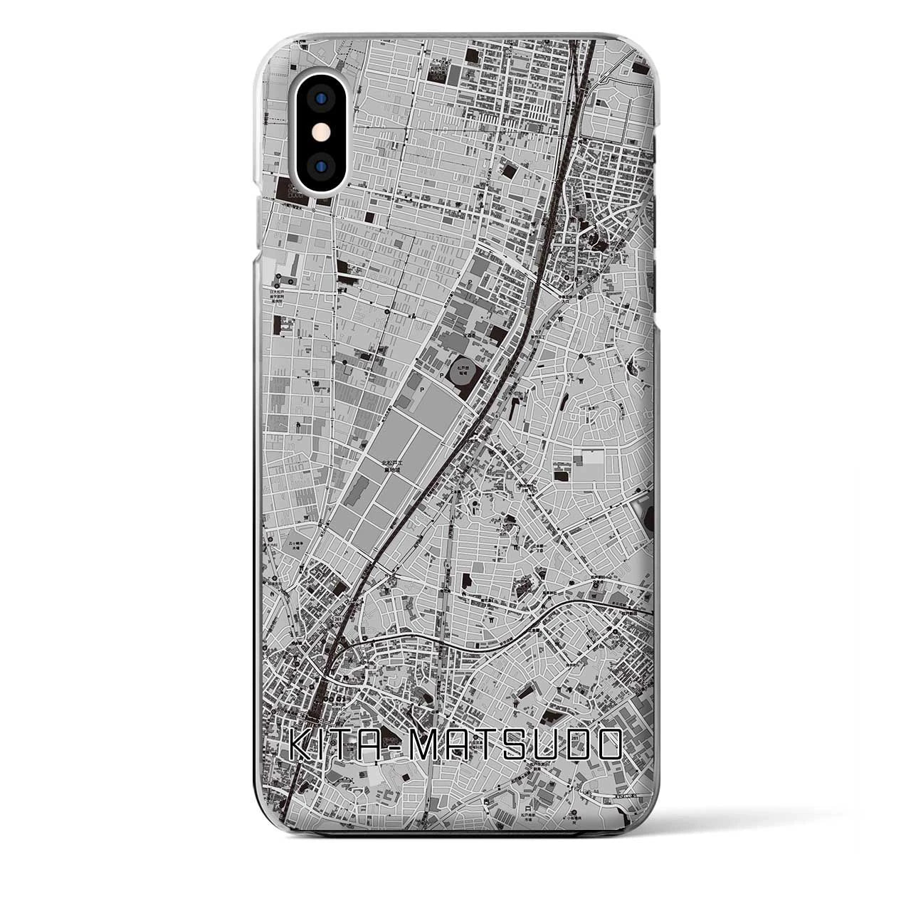 【北松戸(千葉県)】地図柄iPhoneケース(クリアタイプ)