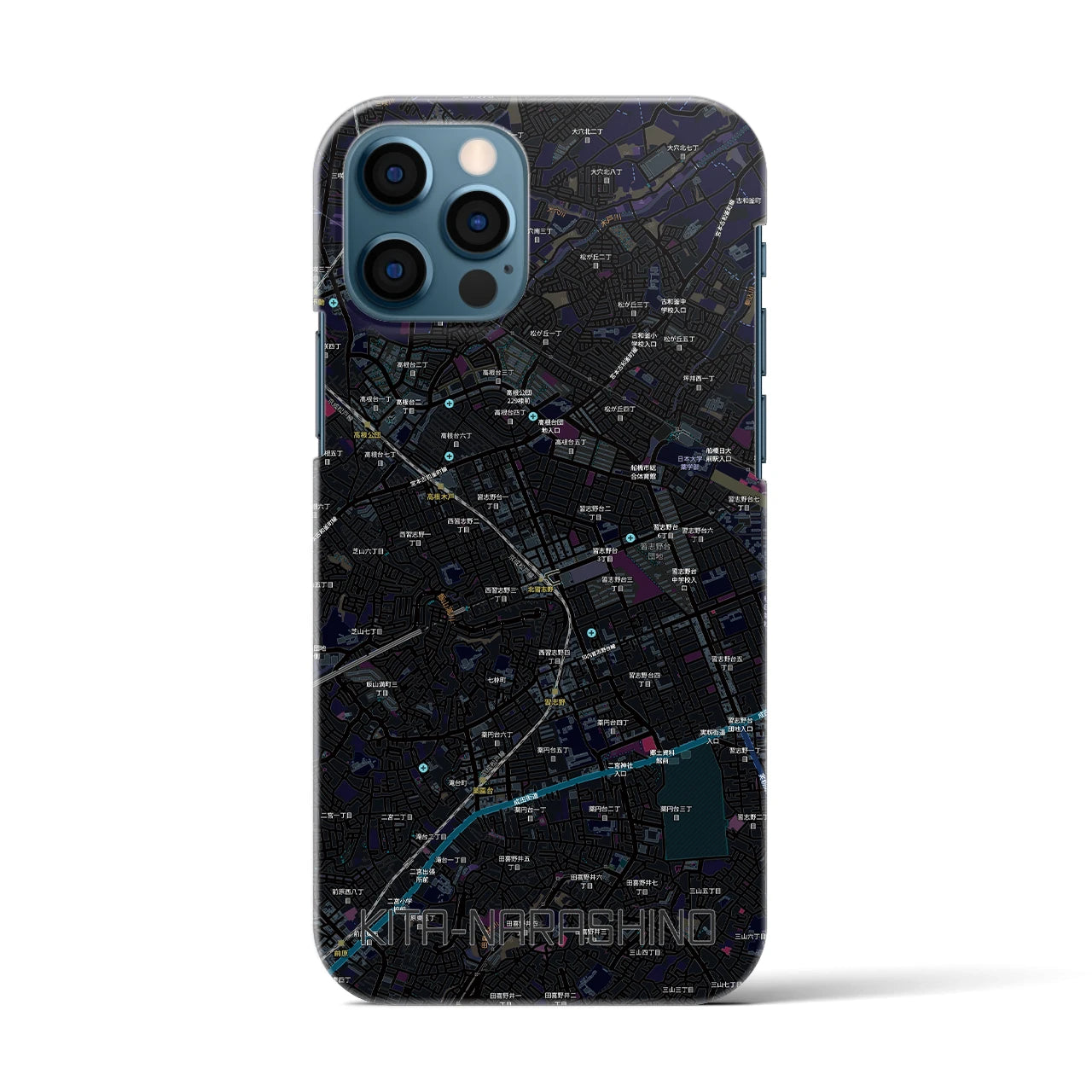 【北習志野(千葉県)】地図柄iPhoneケース(バックカバータイプ)