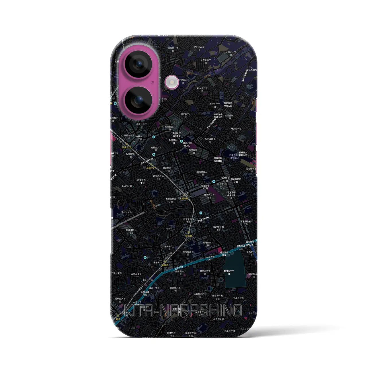 【北習志野(千葉県)】地図柄iPhoneケース(バックカバータイプ)