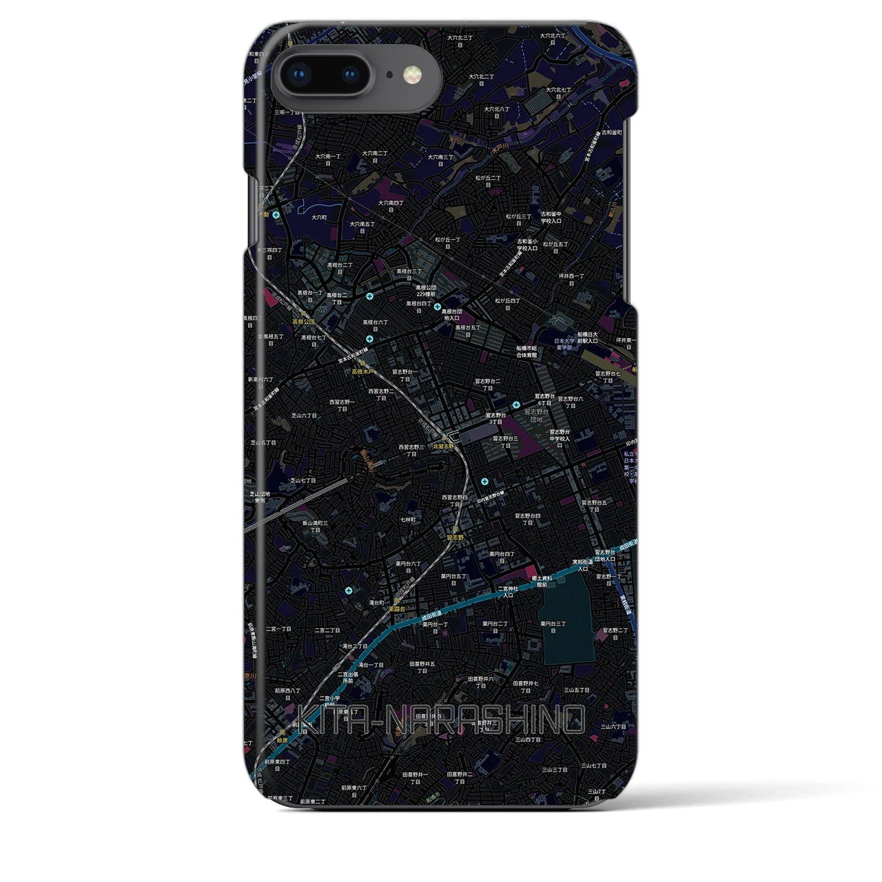 【北習志野(千葉県)】地図柄iPhoneケース(バックカバータイプ)