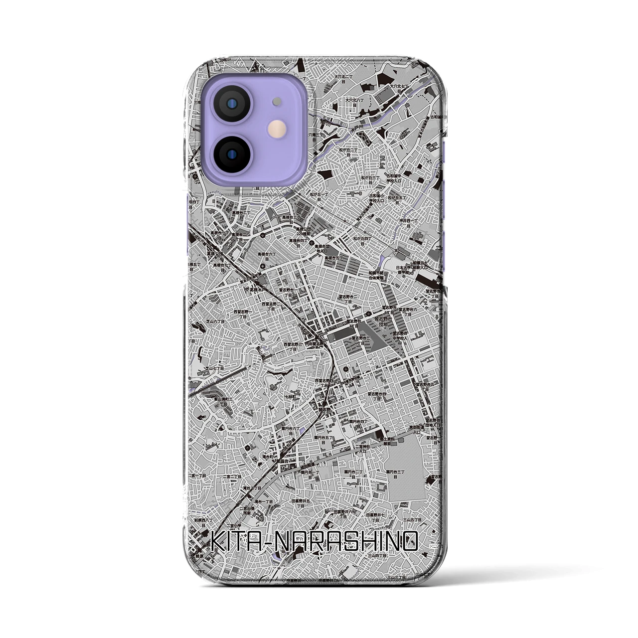 【北習志野(千葉県)】地図柄iPhoneケース(クリアタイプ)