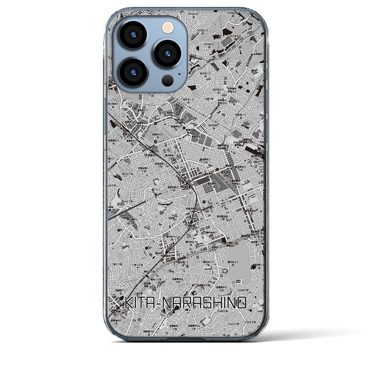 【北習志野(千葉県)】地図柄iPhoneケース(クリアタイプ)