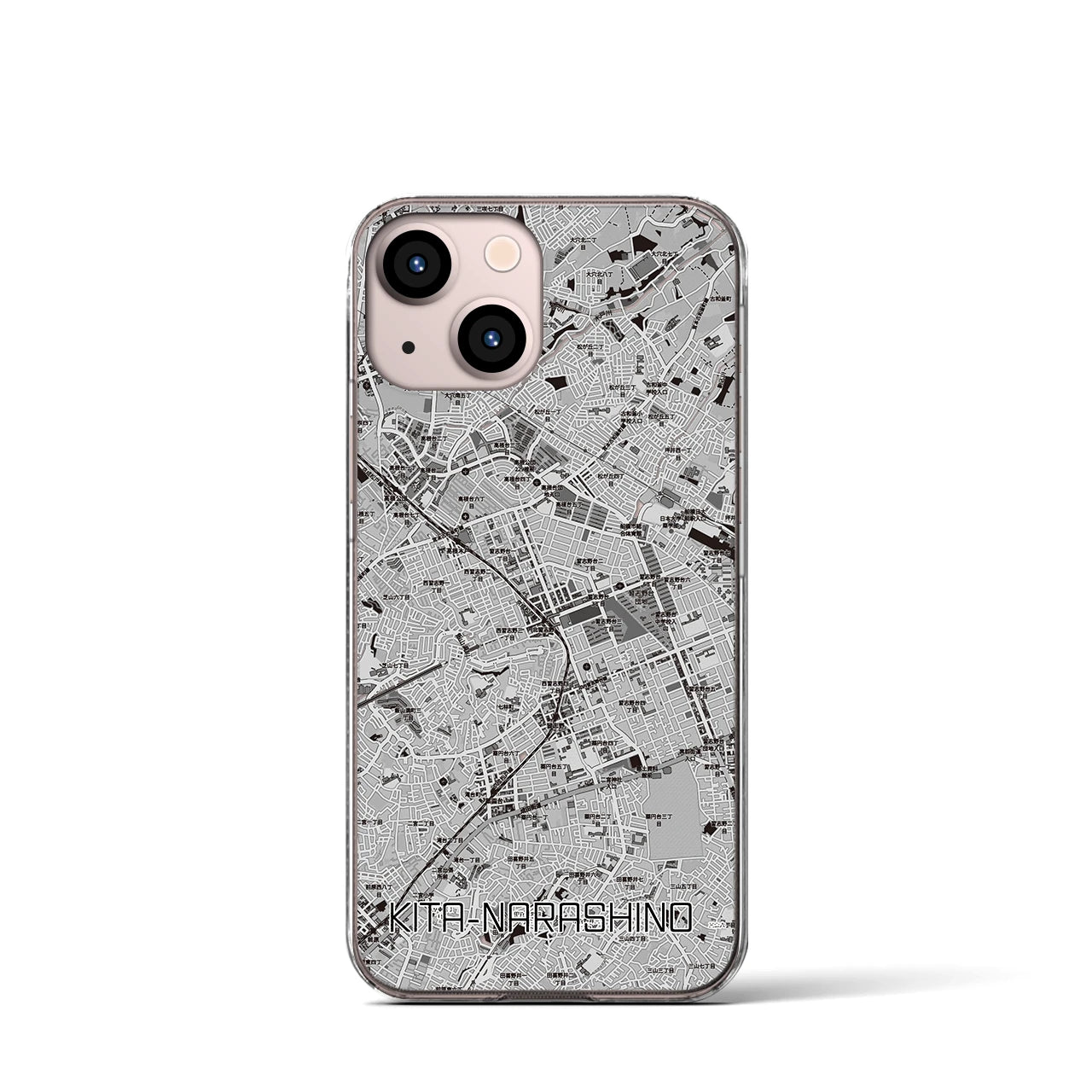 【北習志野(千葉県)】地図柄iPhoneケース(クリアタイプ)