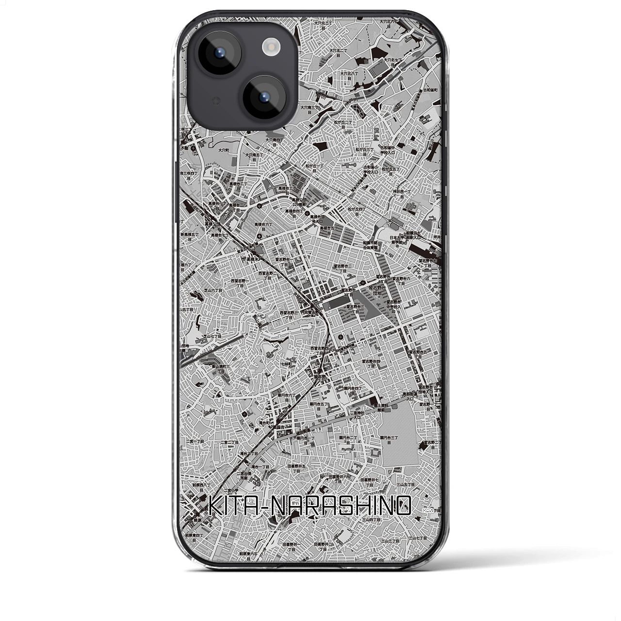 【北習志野(千葉県)】地図柄iPhoneケース(クリアタイプ)