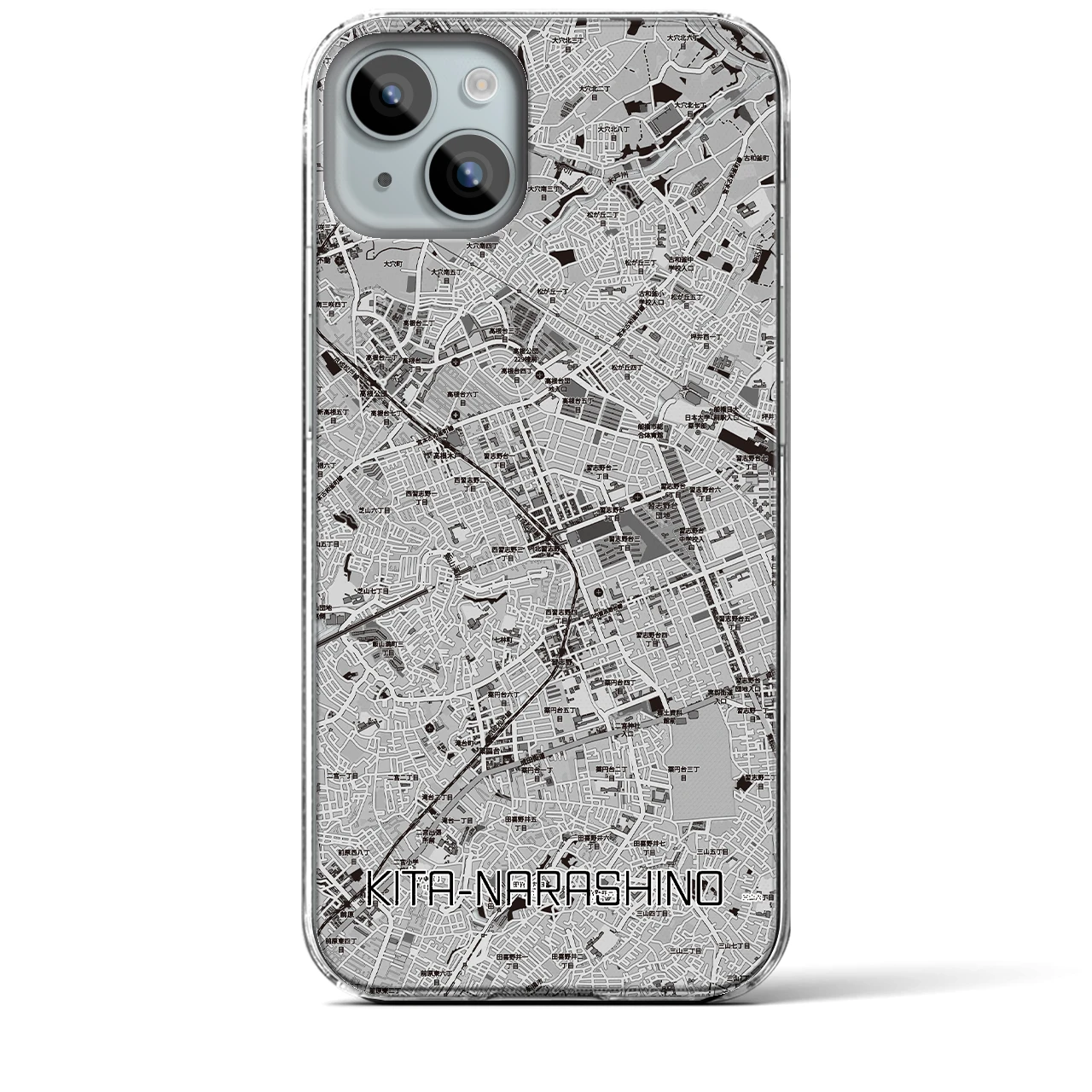 【北習志野(千葉県)】地図柄iPhoneケース(クリアタイプ)