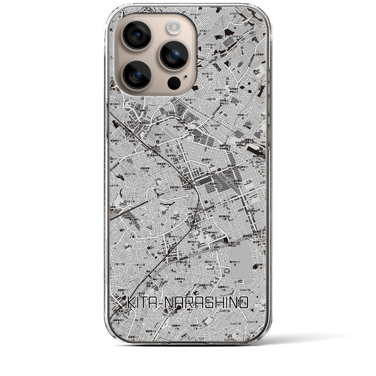 【北習志野(千葉県)】地図柄iPhoneケース(クリアタイプ)