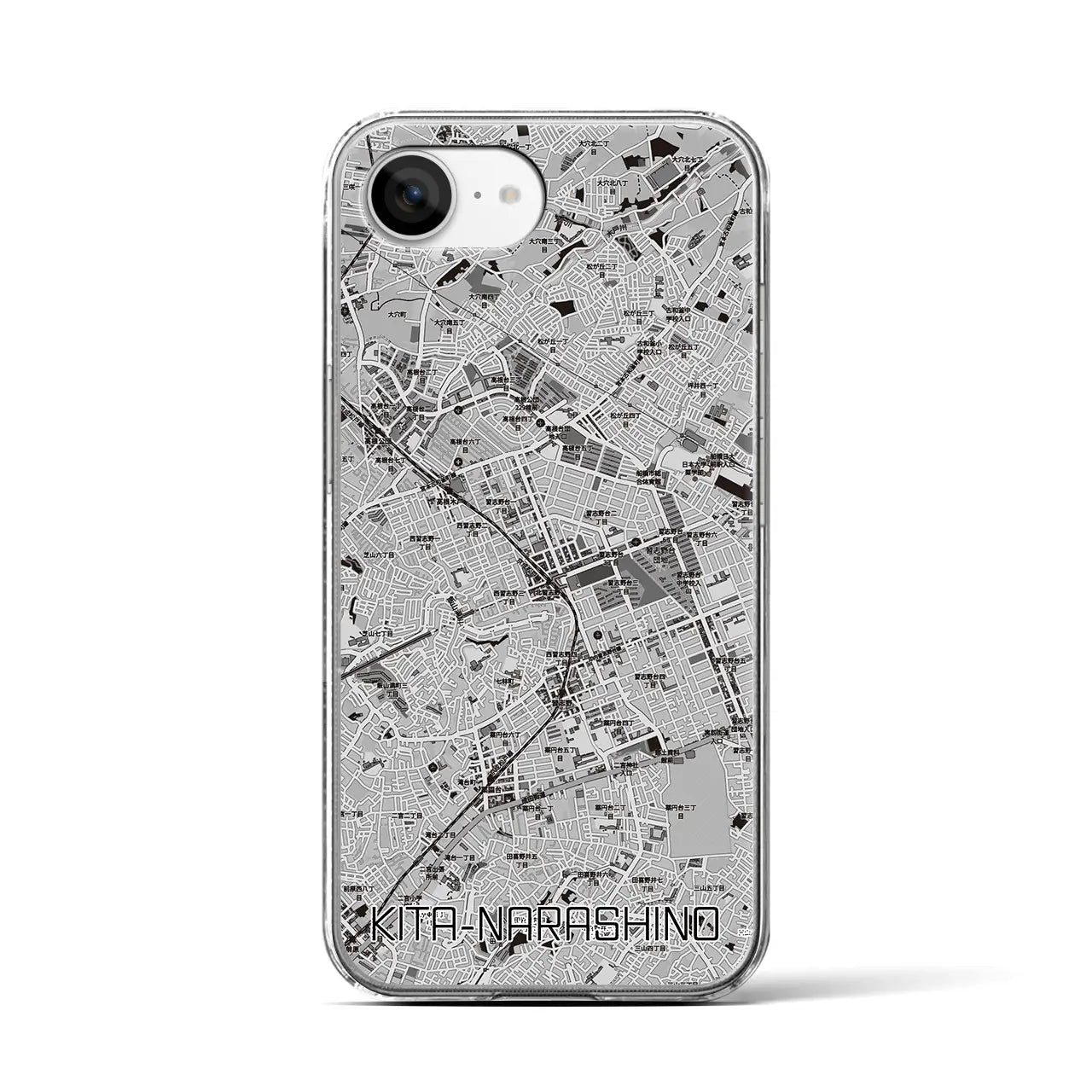 【北習志野(千葉県)】地図柄iPhoneケース(クリアタイプ)