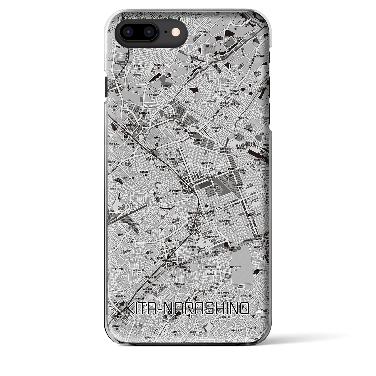 【北習志野(千葉県)】地図柄iPhoneケース(クリアタイプ)