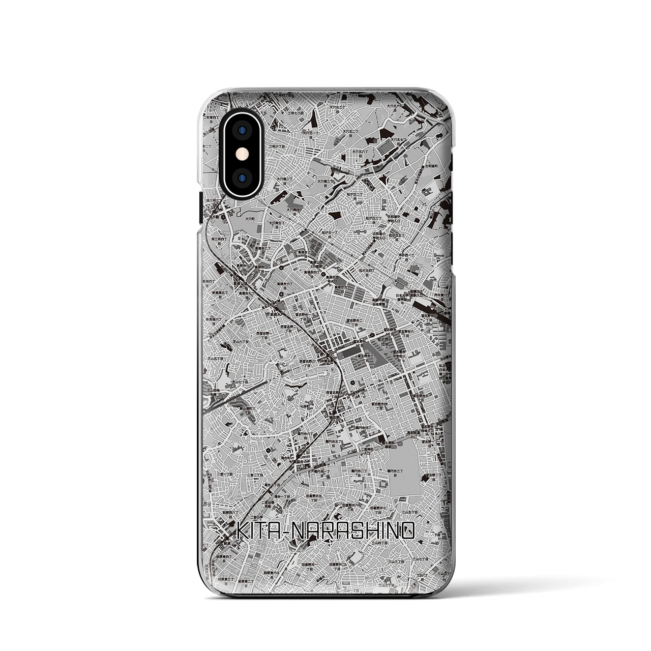 【北習志野(千葉県)】地図柄iPhoneケース(クリアタイプ)
