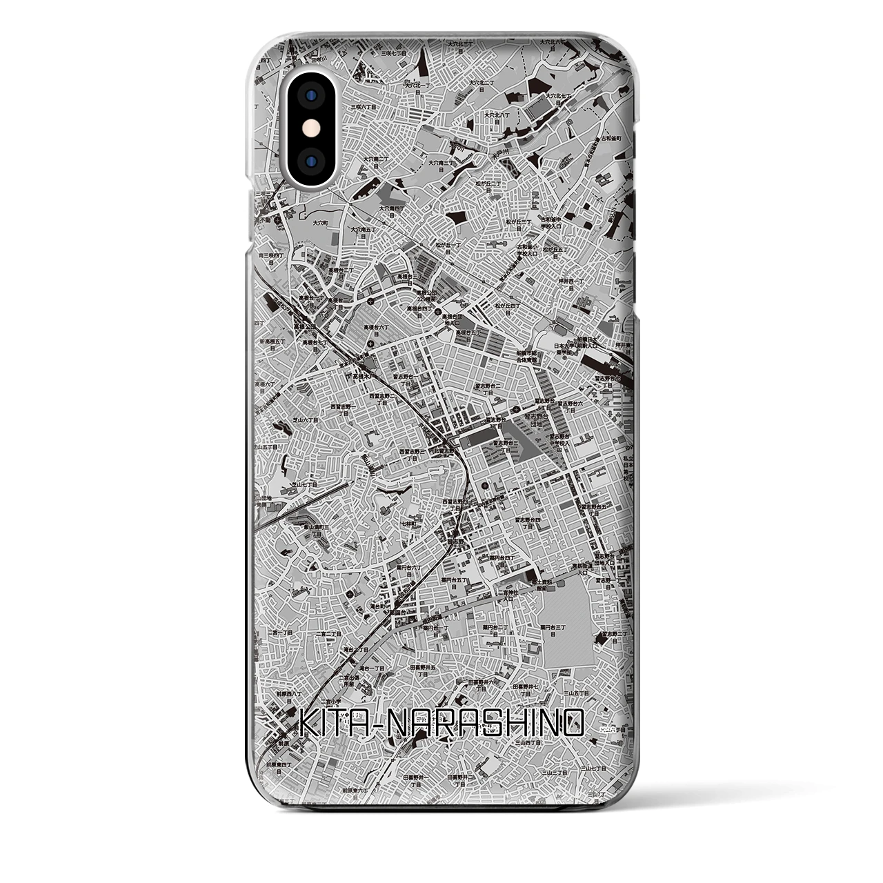 【北習志野(千葉県)】地図柄iPhoneケース(クリアタイプ)