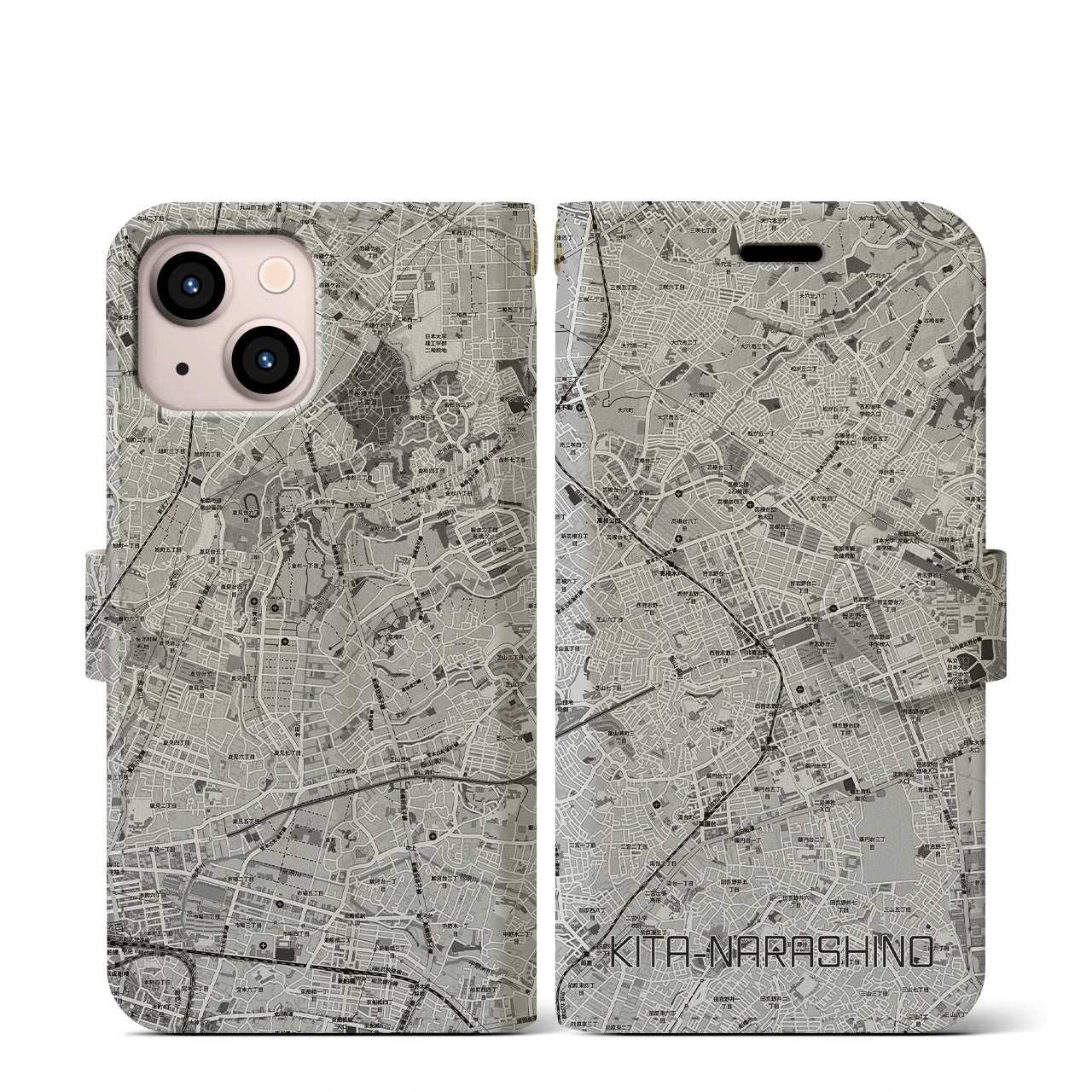 【北習志野(千葉県)】地図柄iPhoneケース(手帳タイプ)