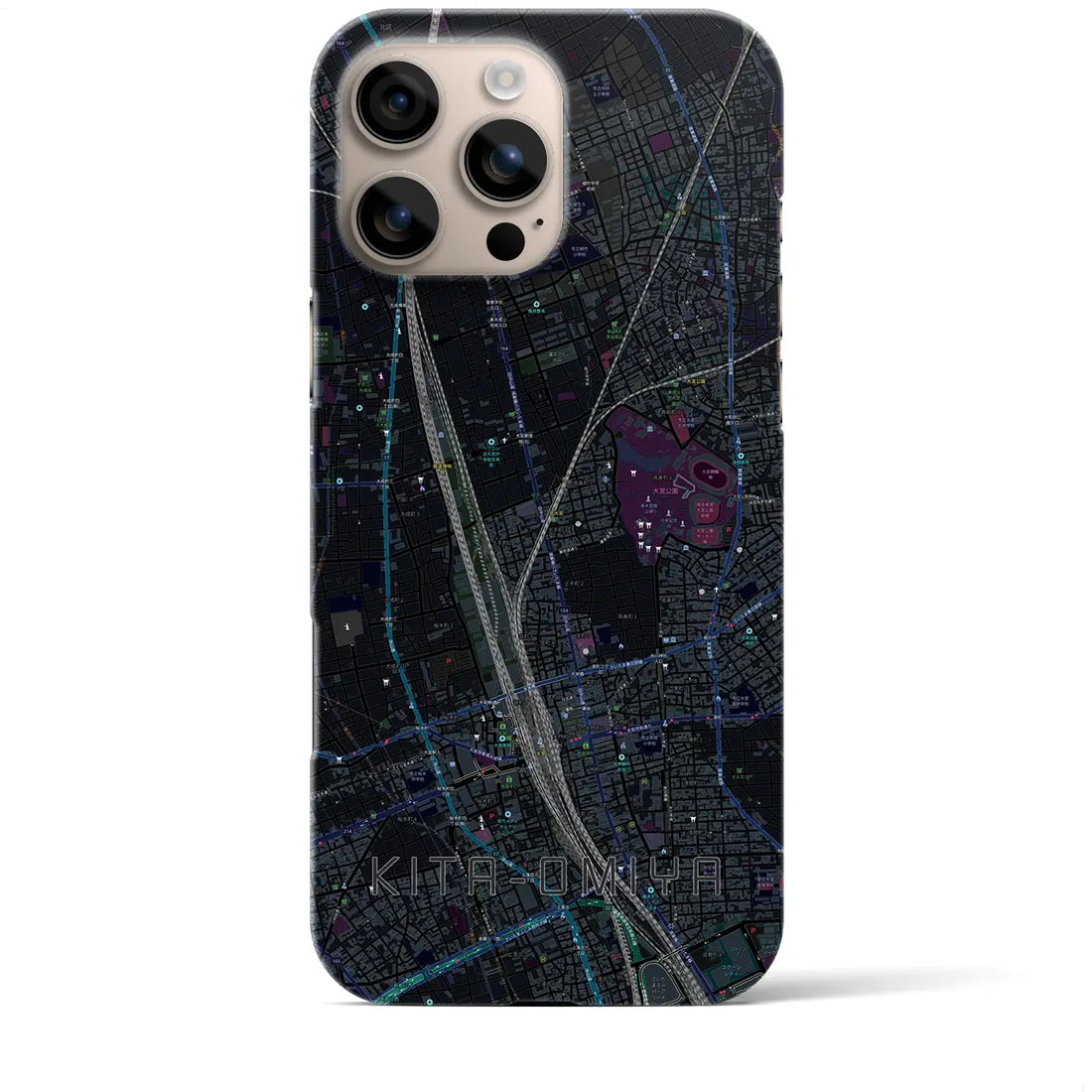 【北大宮(埼玉県)】地図柄iPhoneケース(バックカバータイプ)