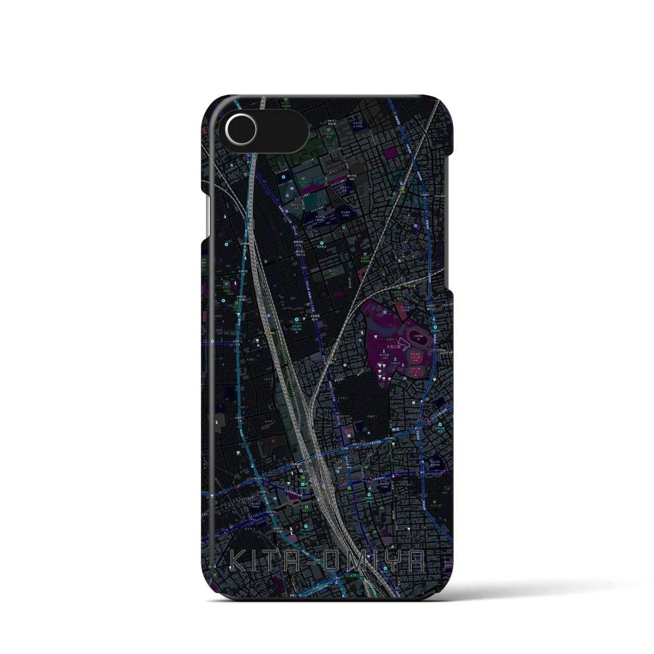 【北大宮(埼玉県)】地図柄iPhoneケース(バックカバータイプ)