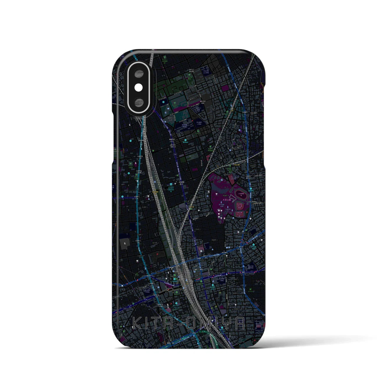 【北大宮(埼玉県)】地図柄iPhoneケース(バックカバータイプ)