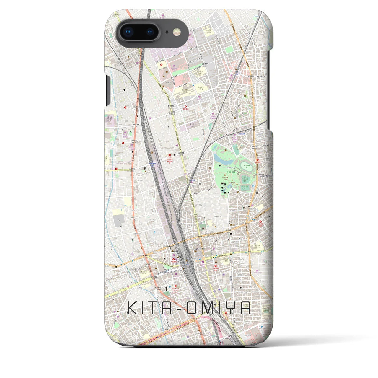 【北大宮(埼玉県)】地図柄iPhoneケース(バックカバータイプ)