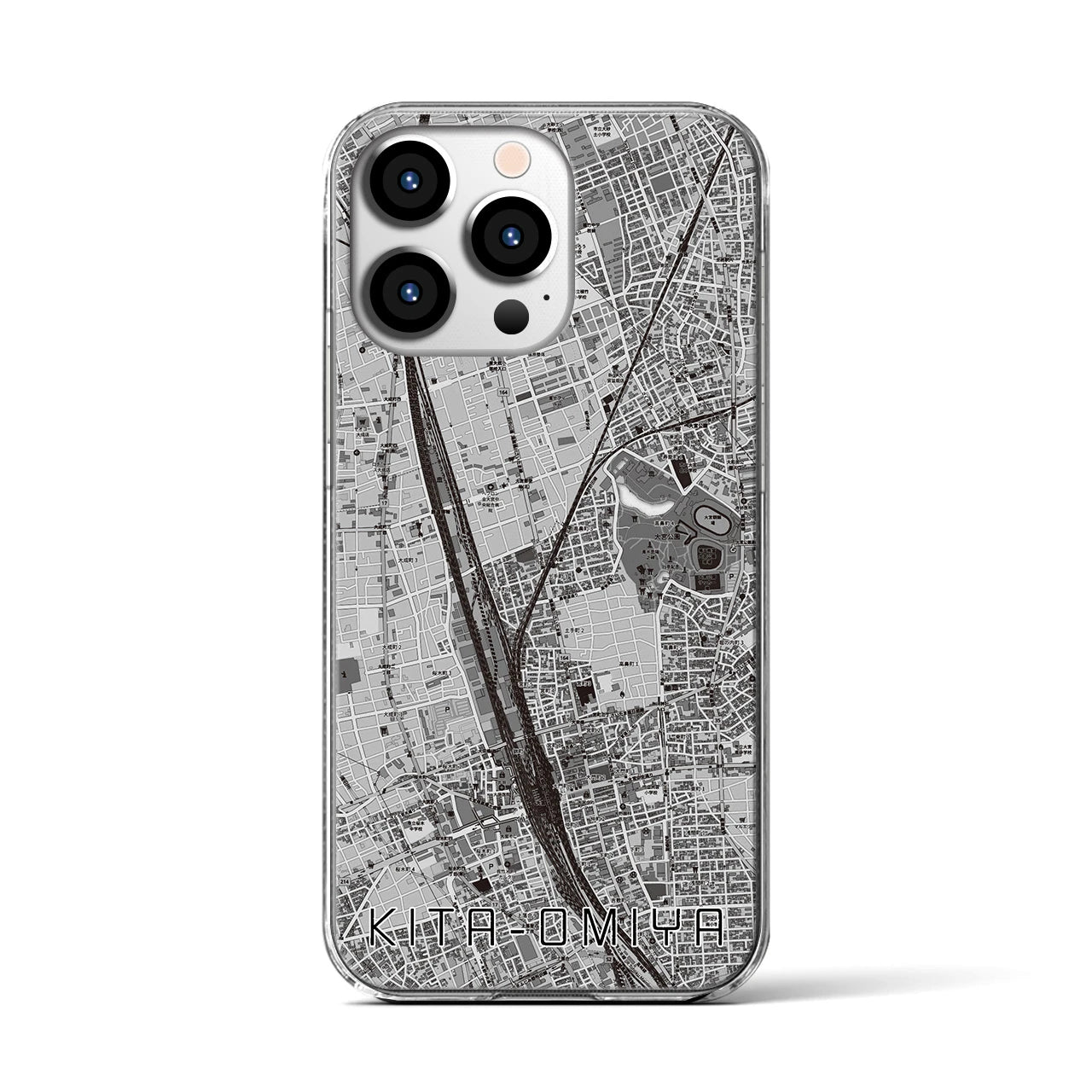 【北大宮(埼玉県)】地図柄iPhoneケース(クリアタイプ)