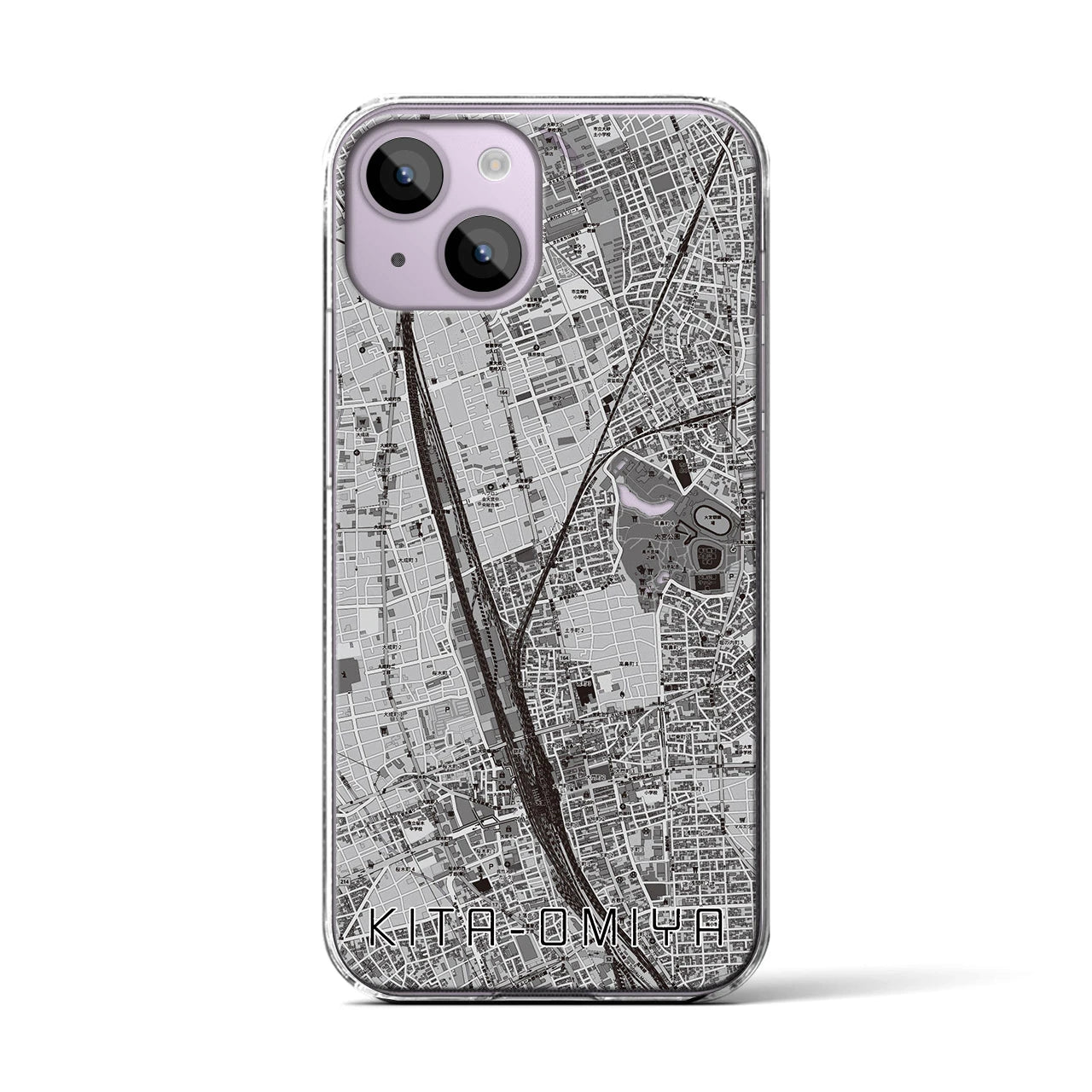 【北大宮(埼玉県)】地図柄iPhoneケース(クリアタイプ)