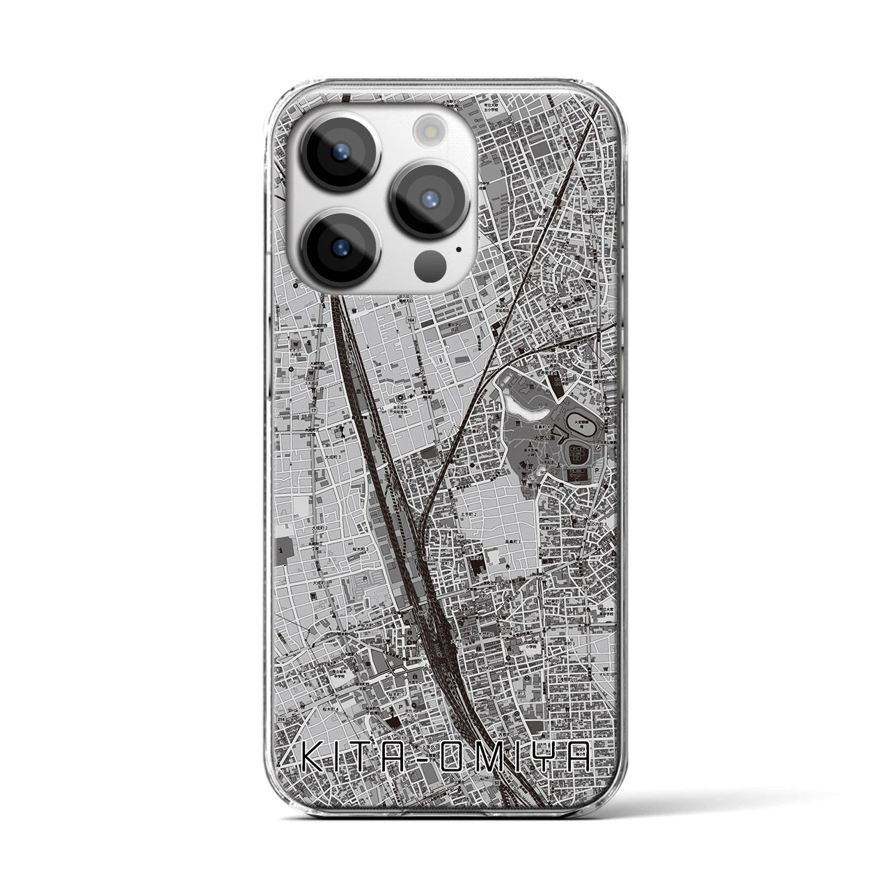 【北大宮(埼玉県)】地図柄iPhoneケース(クリアタイプ)