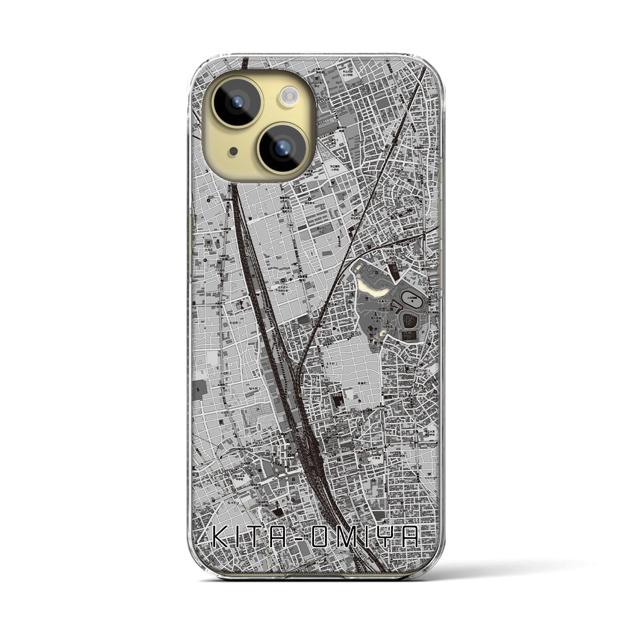 【北大宮(埼玉県)】地図柄iPhoneケース(クリアタイプ)