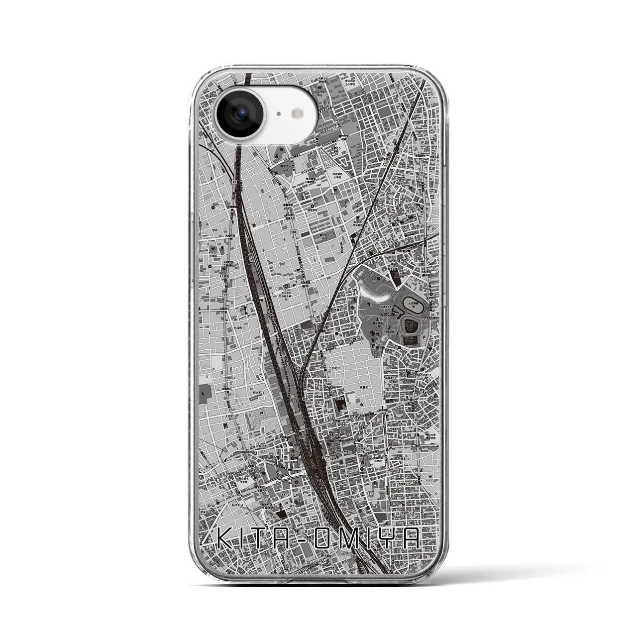 【北大宮(埼玉県)】地図柄iPhoneケース(クリアタイプ)