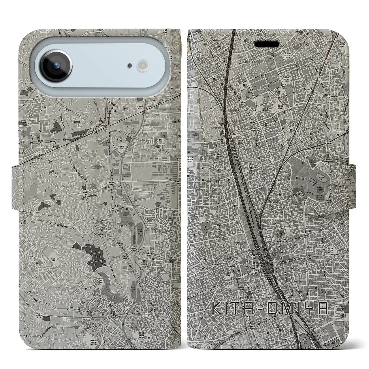 【北大宮(埼玉県)】地図柄iPhoneケース(手帳タイプ)