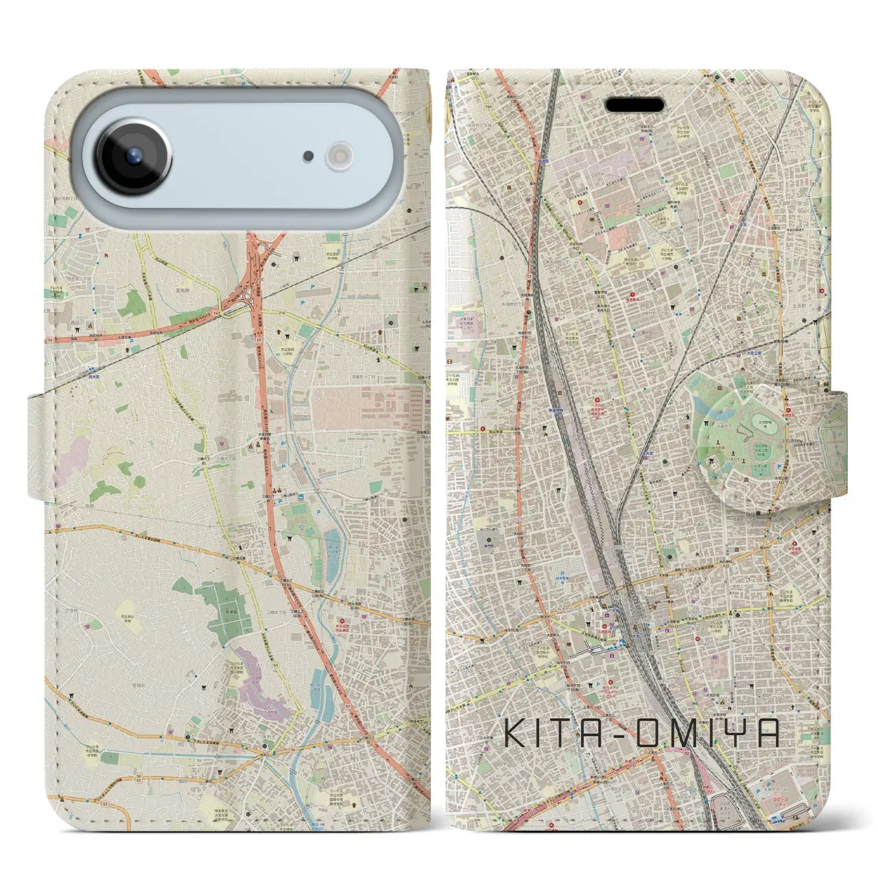 【北大宮(埼玉県)】地図柄iPhoneケース(手帳タイプ)