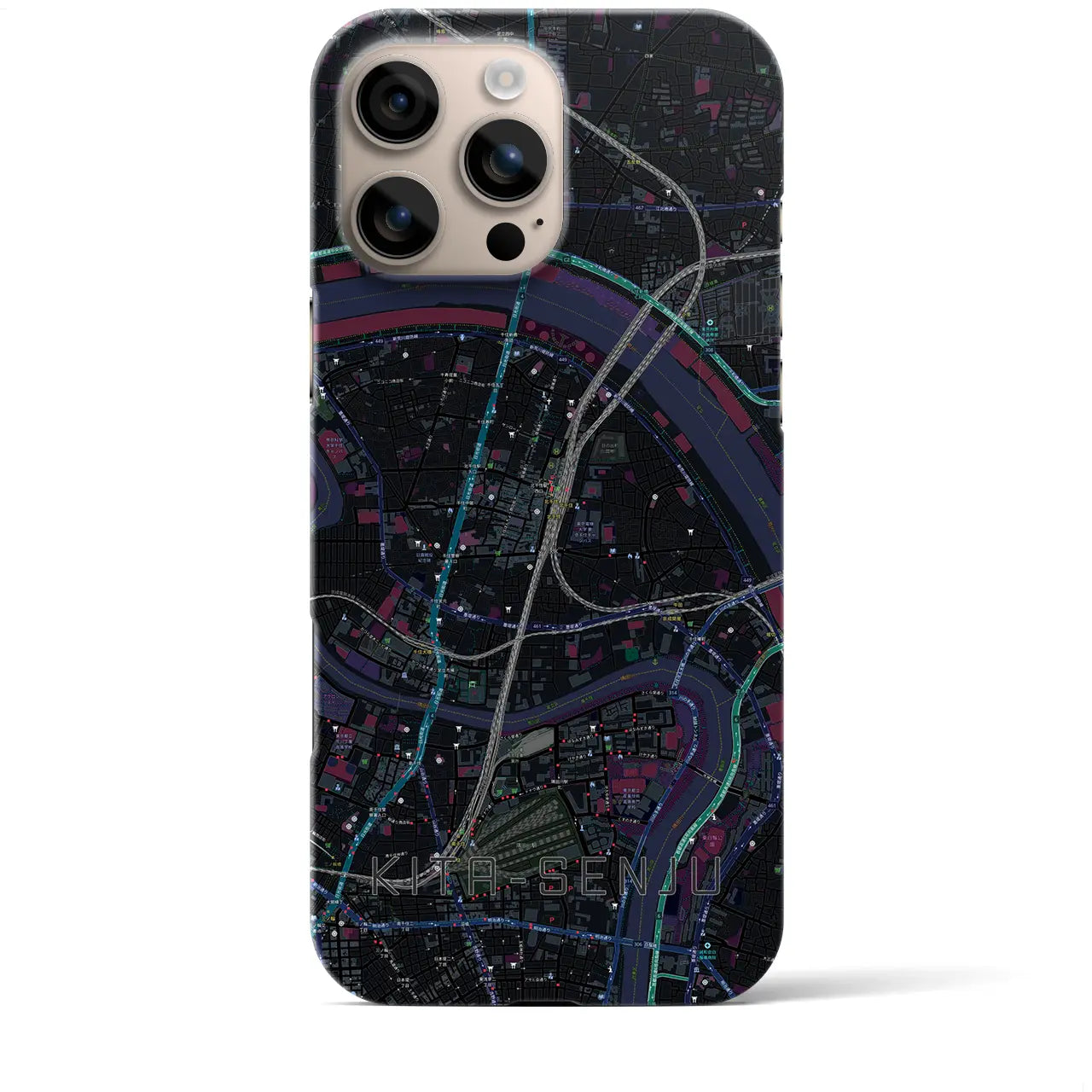 【北千住(東京都)】地図柄iPhoneケース(バックカバータイプ)
