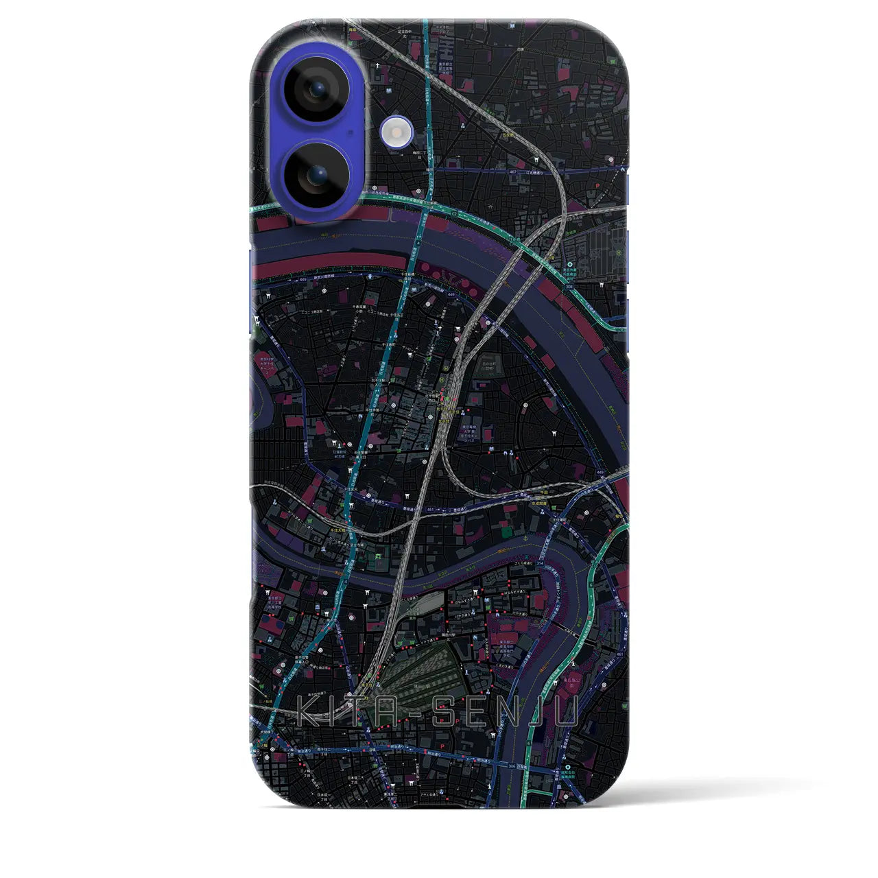 【北千住(東京都)】地図柄iPhoneケース(バックカバータイプ)