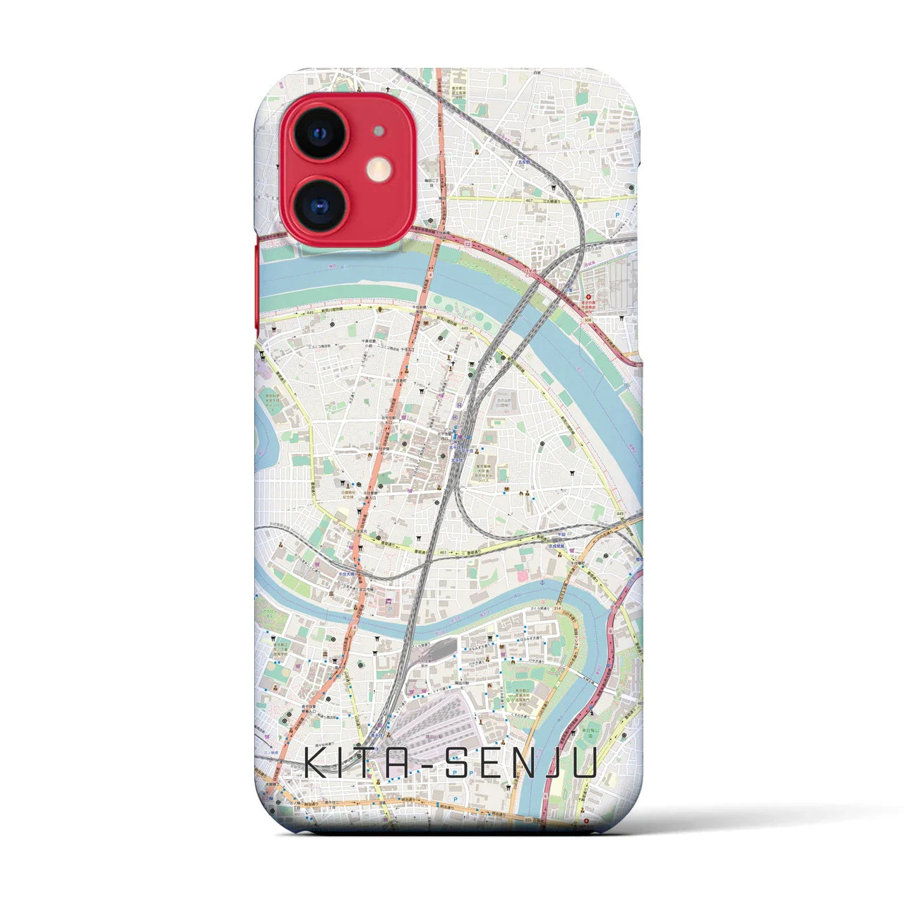 【北千住(東京都)】地図柄iPhoneケース(バックカバータイプ)