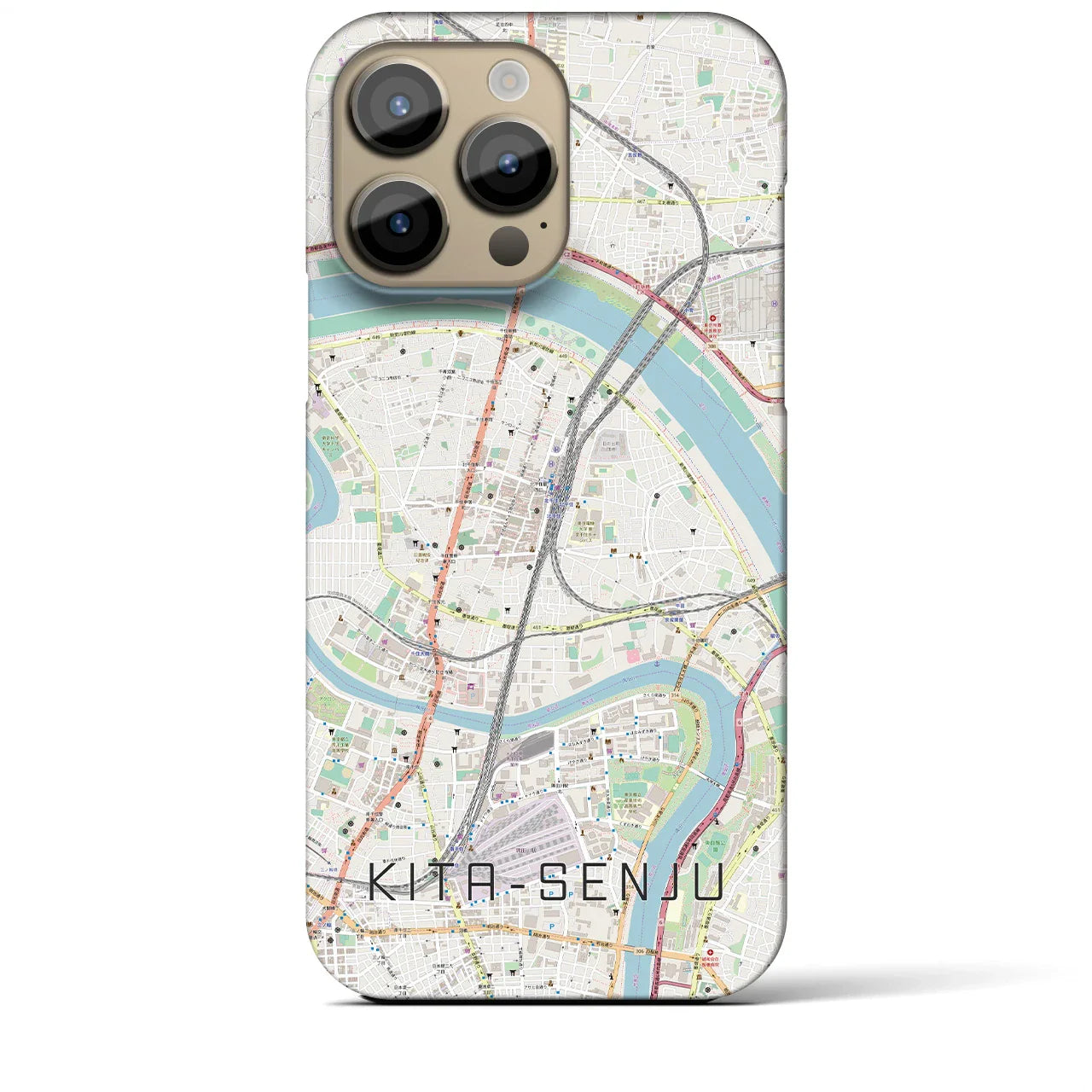 【北千住(東京都)】地図柄iPhoneケース(バックカバータイプ)