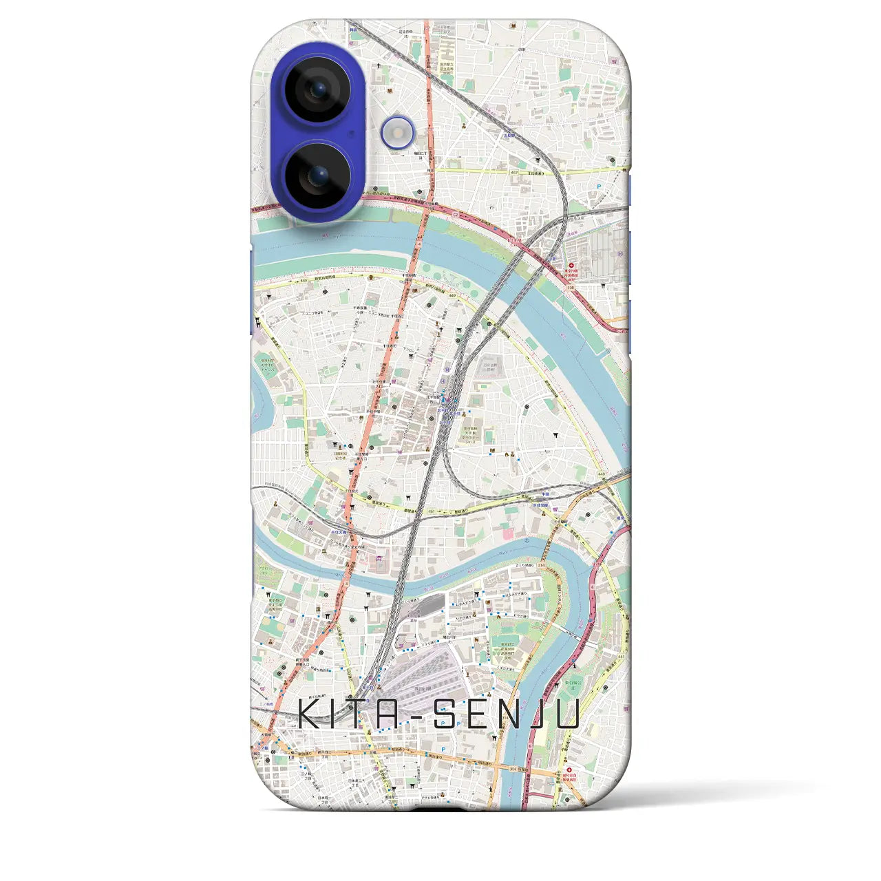 【北千住(東京都)】地図柄iPhoneケース(バックカバータイプ)ナチュラル・iPhone 16 Pro Max 用