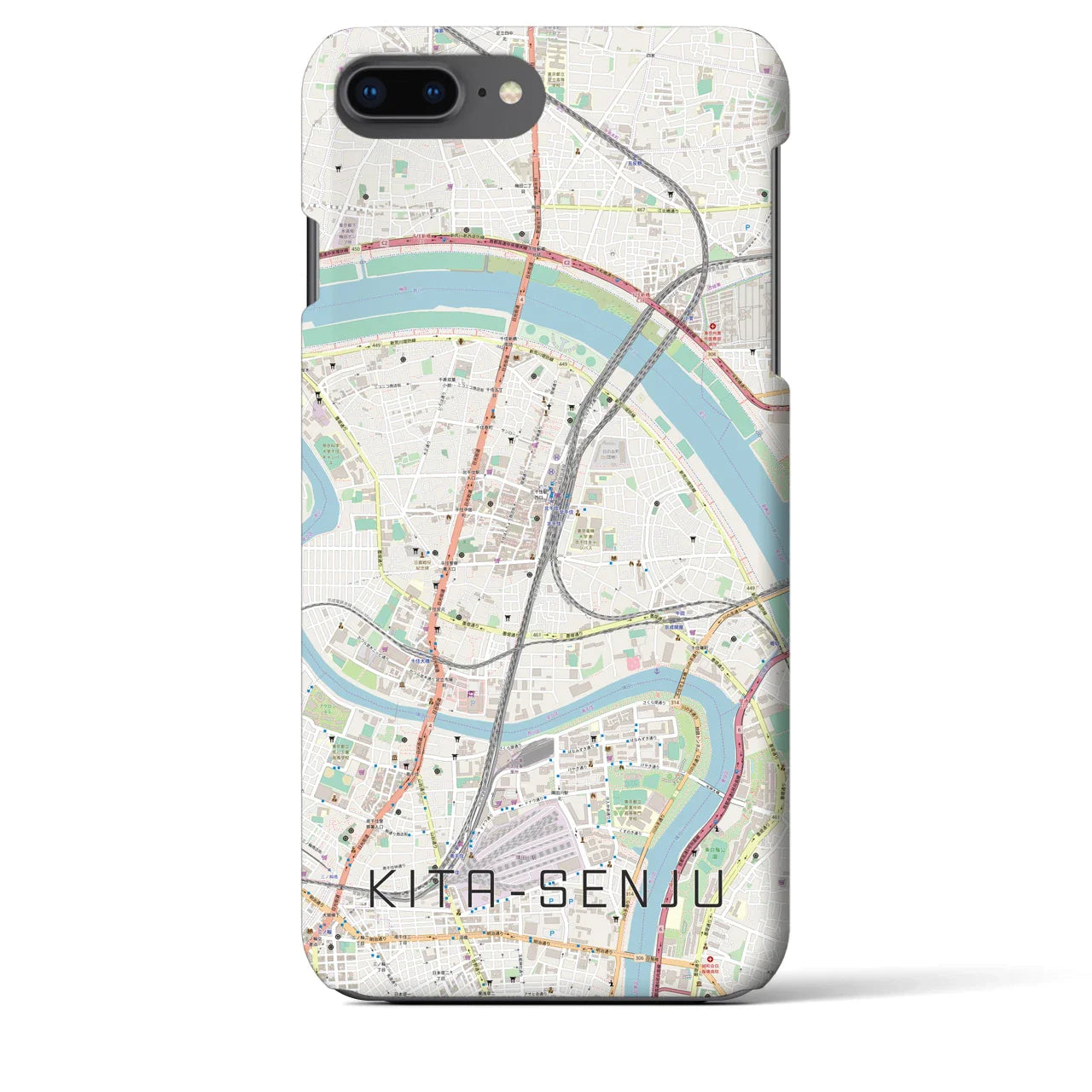 【北千住(東京都)】地図柄iPhoneケース(バックカバータイプ)