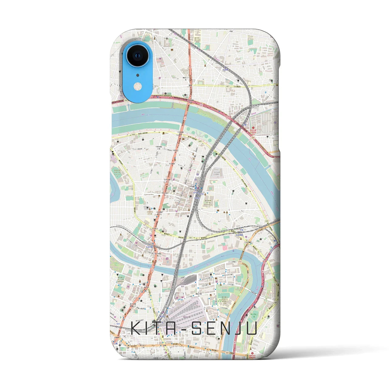 【北千住(東京都)】地図柄iPhoneケース(バックカバータイプ)