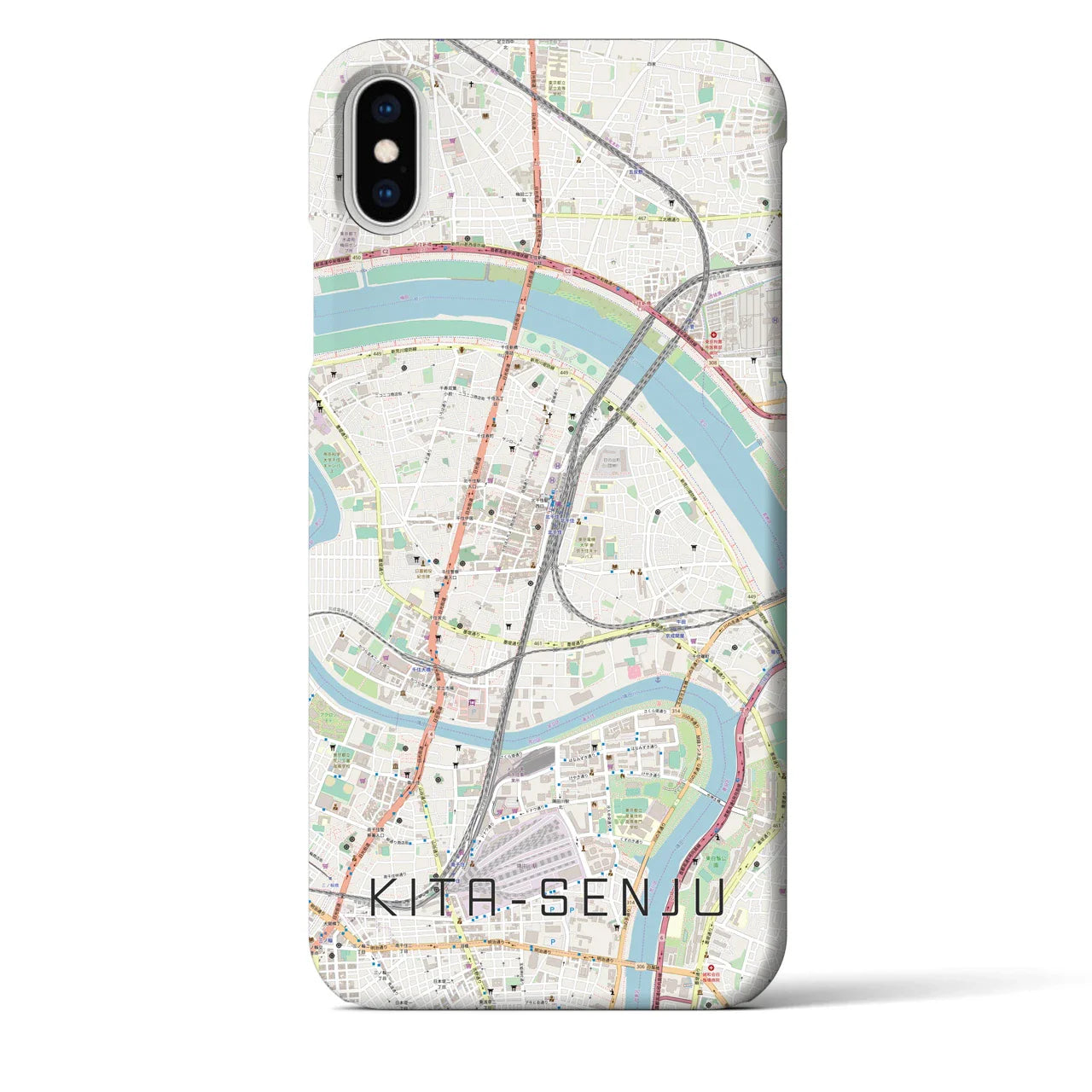 【北千住(東京都)】地図柄iPhoneケース(バックカバータイプ)