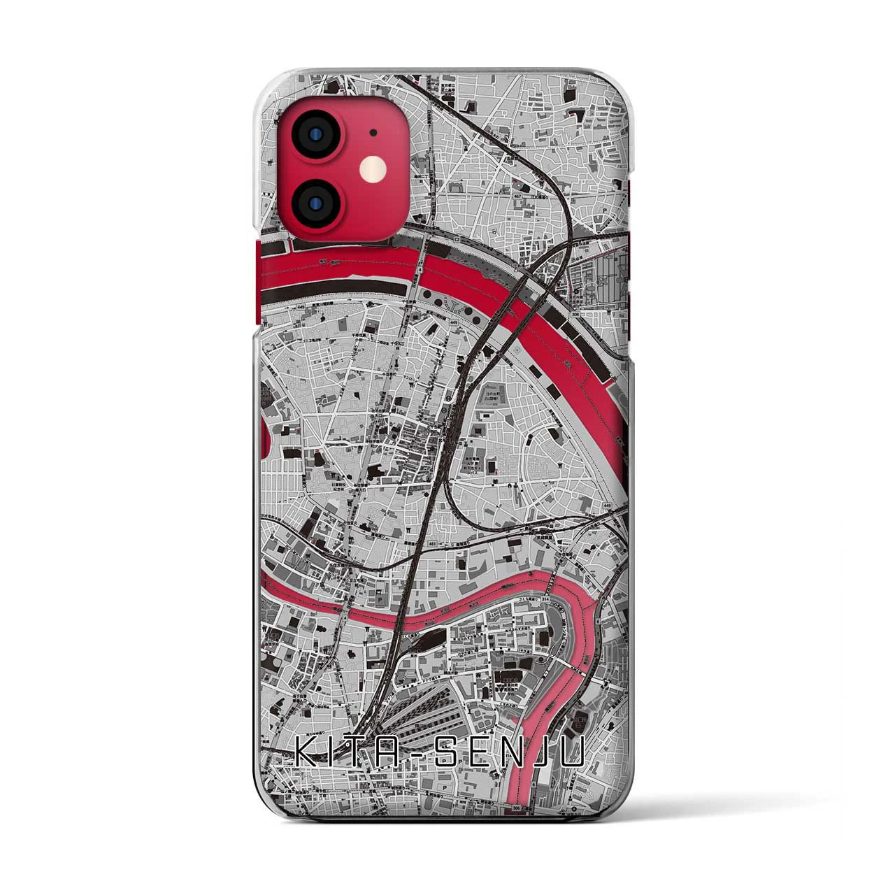 【北千住(東京都)】地図柄iPhoneケース(クリアタイプ)