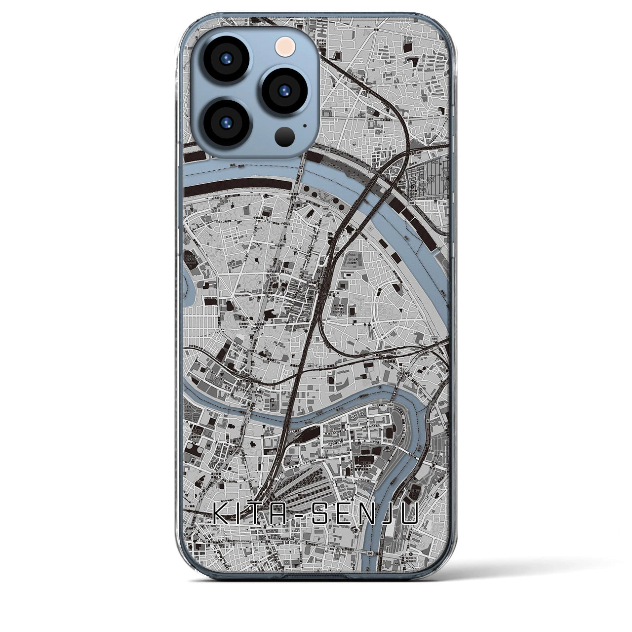 【北千住(東京都)】地図柄iPhoneケース(クリアタイプ)