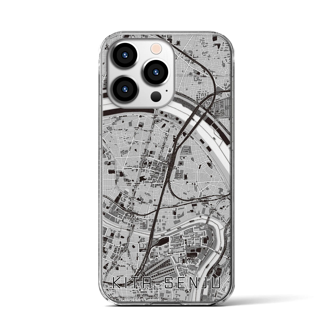 【北千住(東京都)】地図柄iPhoneケース(クリアタイプ)