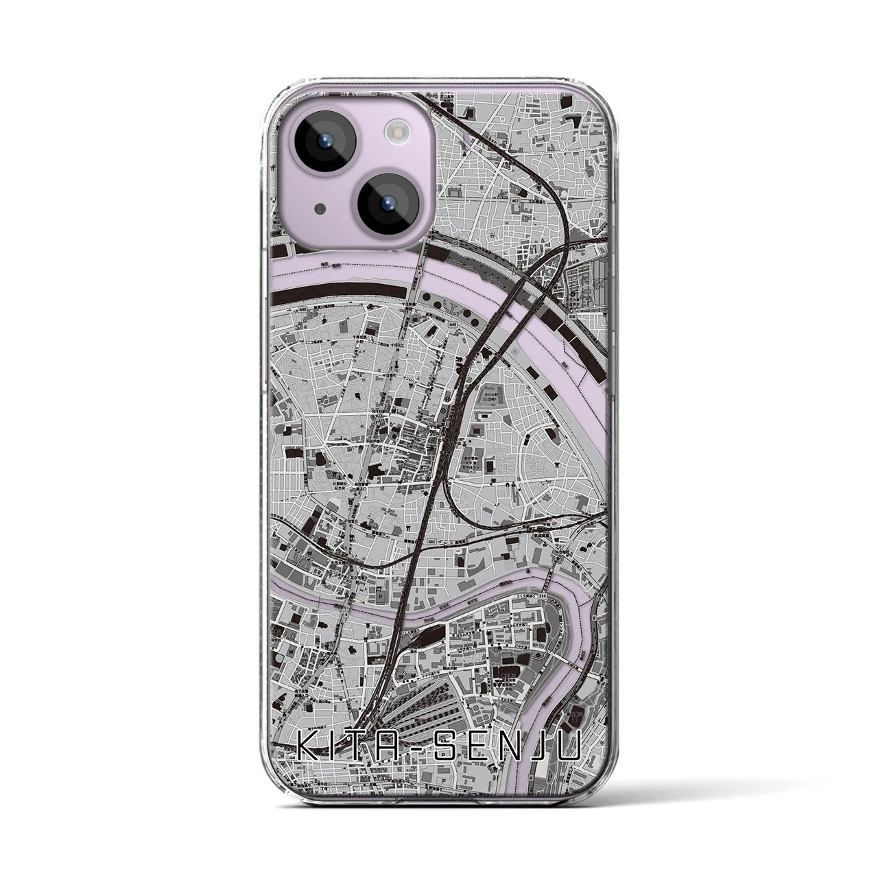 【北千住(東京都)】地図柄iPhoneケース(クリアタイプ)