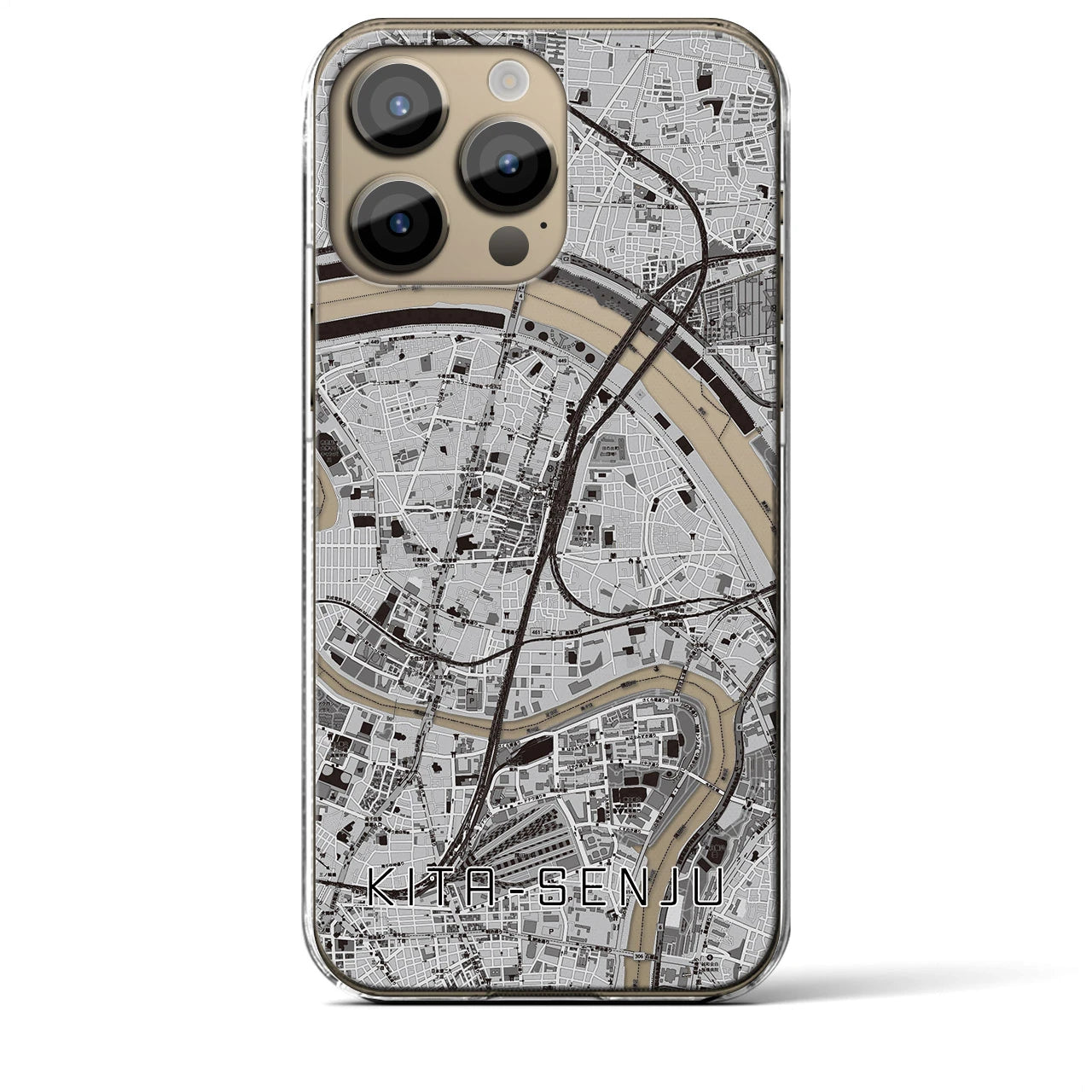 【北千住(東京都)】地図柄iPhoneケース(クリアタイプ)