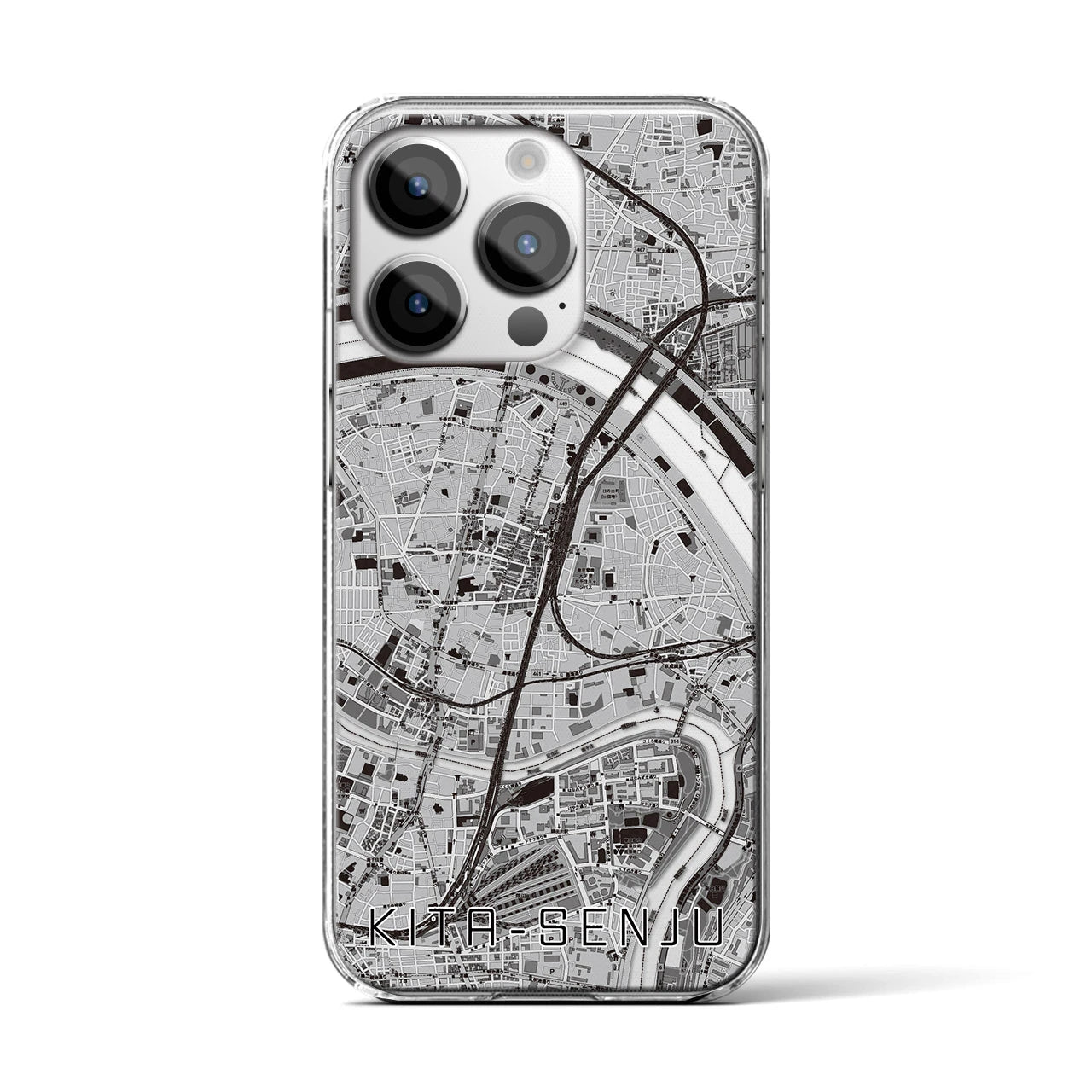 【北千住(東京都)】地図柄iPhoneケース(クリアタイプ)