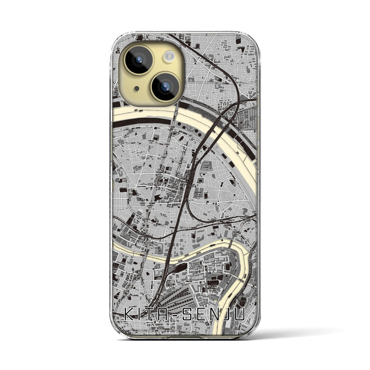 【北千住(東京都)】地図柄iPhoneケース(クリアタイプ)