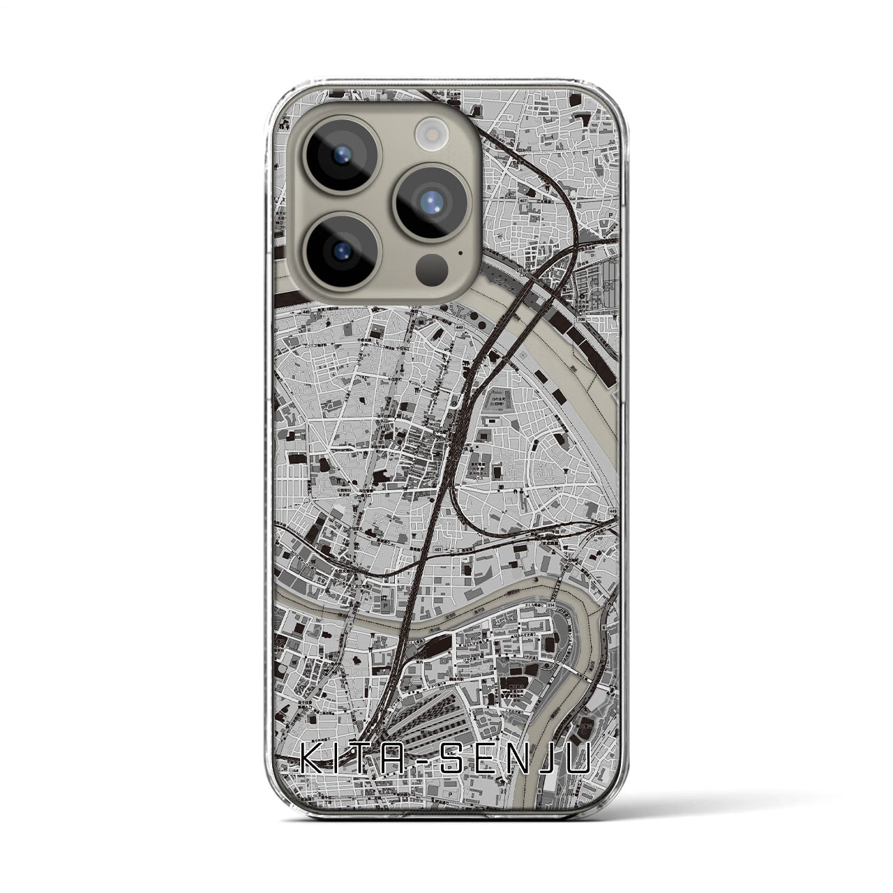 【北千住(東京都)】地図柄iPhoneケース(クリアタイプ)